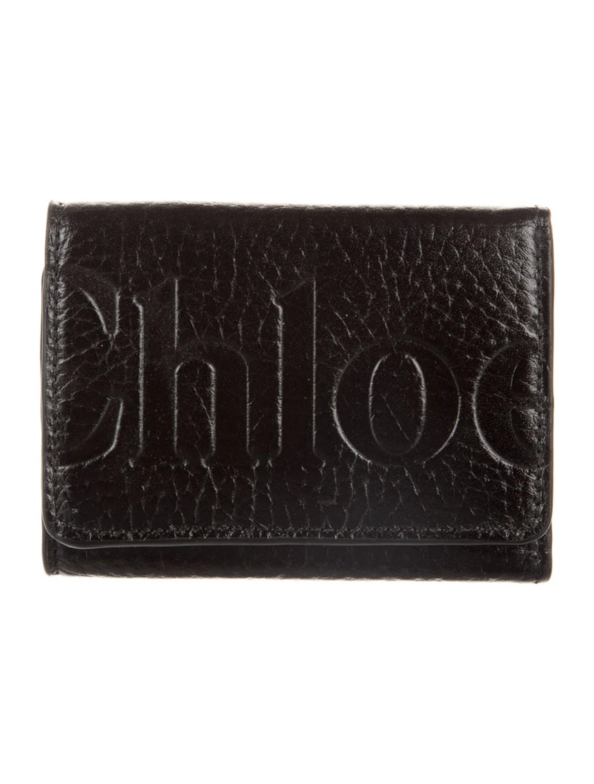 Pre Owned Chloé  Leather Graphic Print Wallet