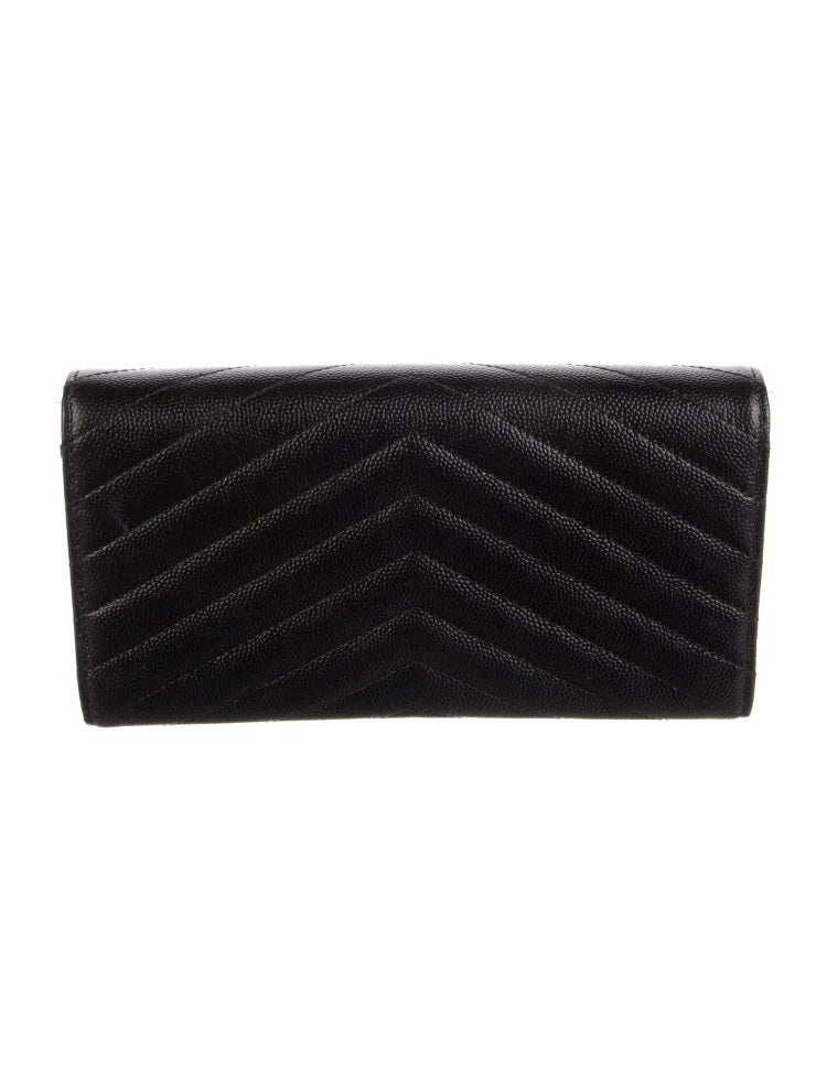Pre Owned Saint Laurent  2022 Grain De Poudre Cassandre Wallet