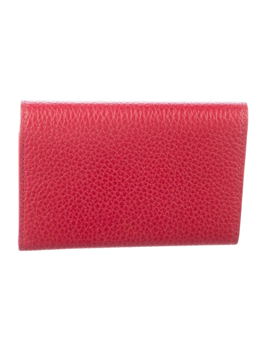 Pre Owned Louis Vuitton  Leather Capucines Compact Wallet