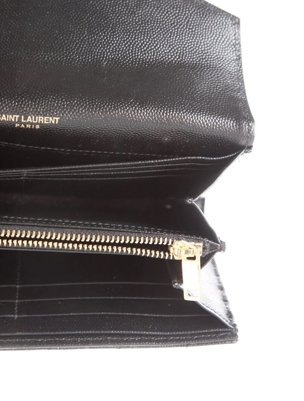 Pre Owned Saint Laurent  2021 Matelasse Grain De Poudre Cassandre Large Flap Wallet Wallet
