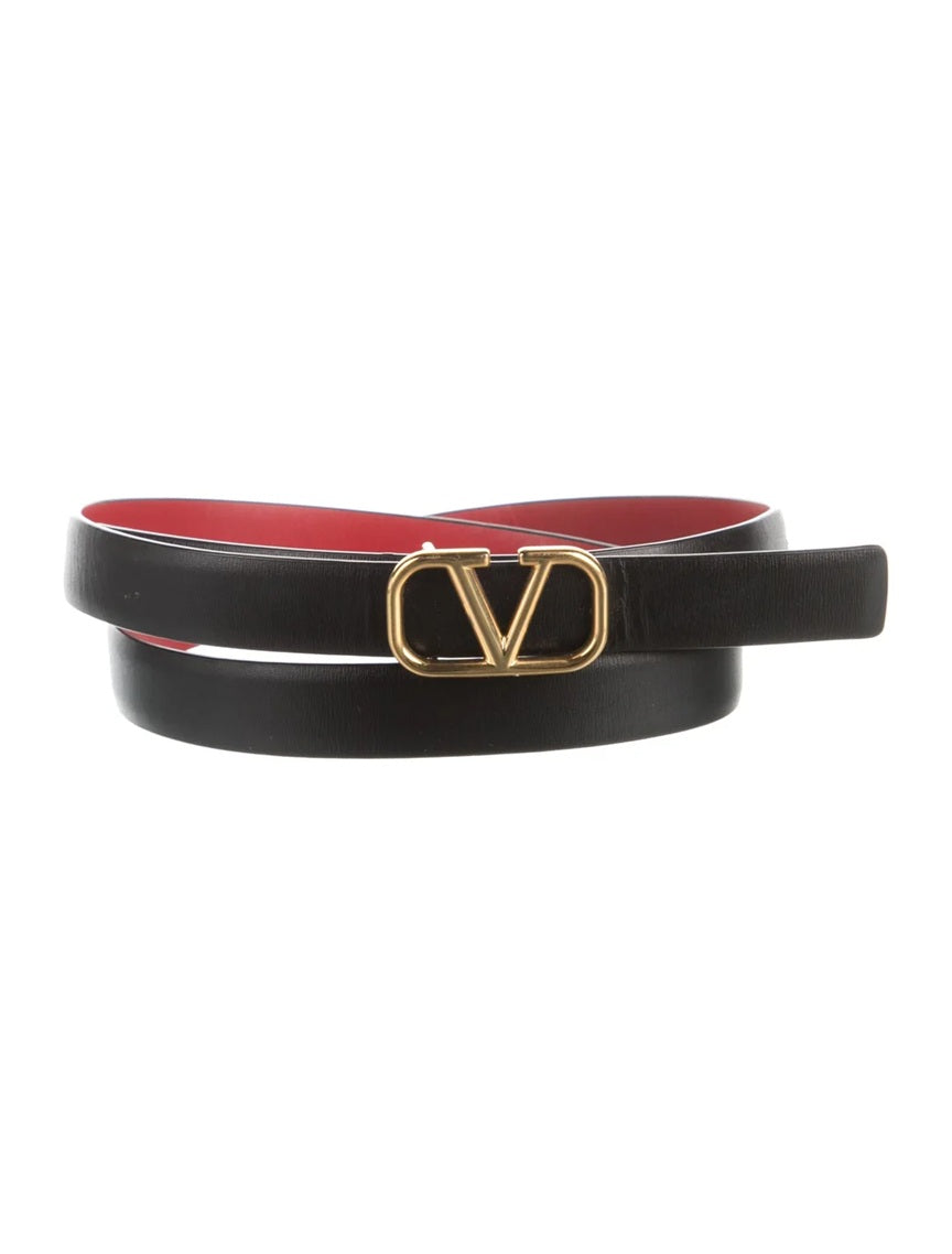 Pre Owned Valentino  Skinny Leather Waist Belt