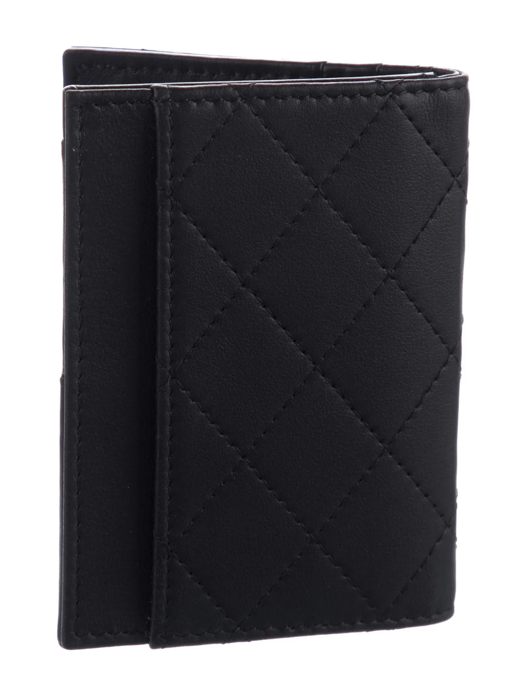 Pre owned Chanel So Black ID Holder Interlocking CC Logo Wallet