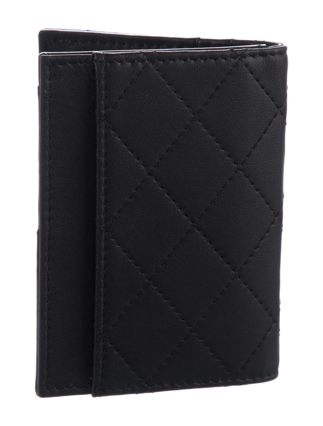 Pre owned Chanel So Black ID Holder Interlocking CC Logo Wallet