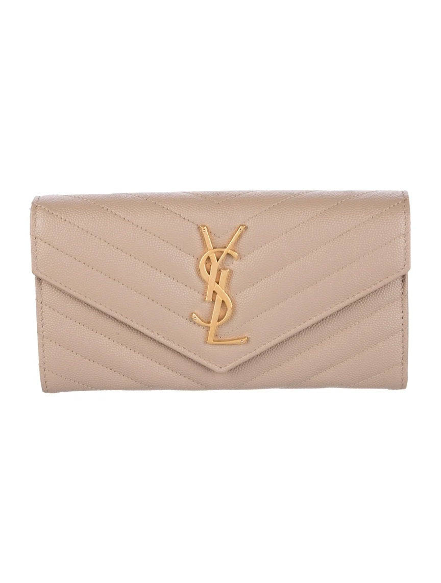 Pre Owned Saint Laurent  2022 Leather Continental Wallet