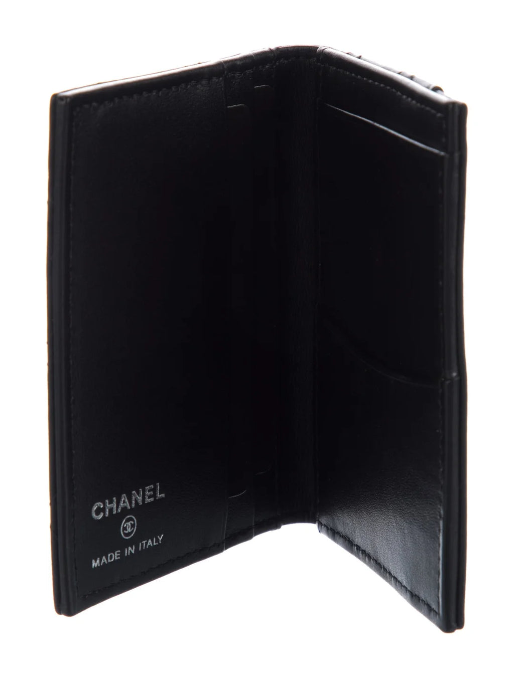 Pre owned Chanel So Black ID Holder Interlocking CC Logo Wallet