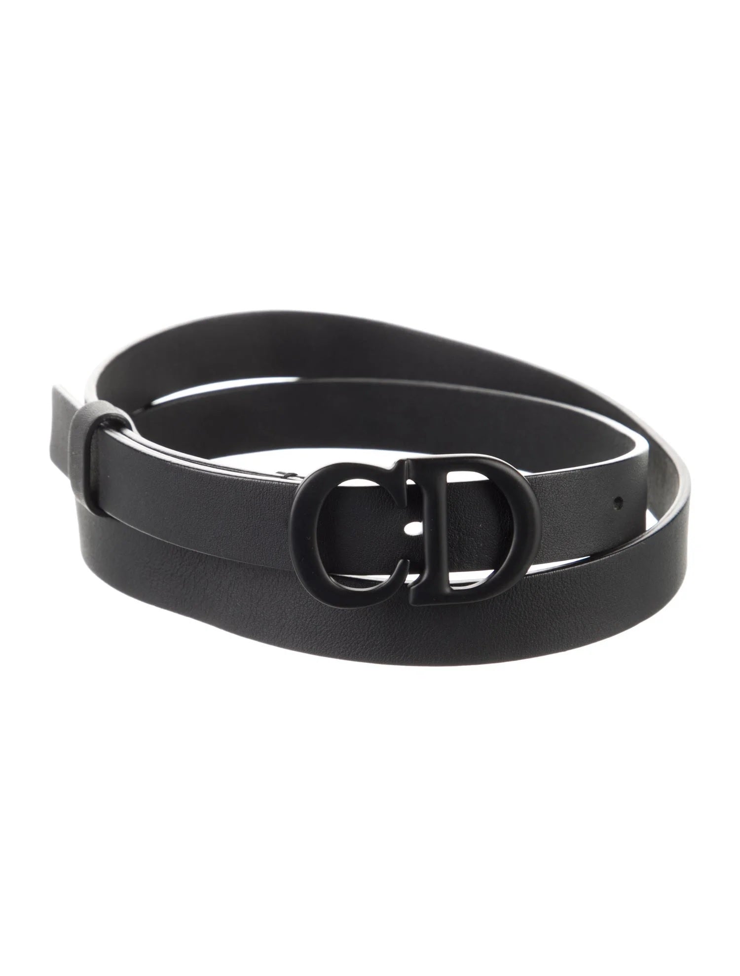 Pre Owned Christian Dior Skinny Leather Belt