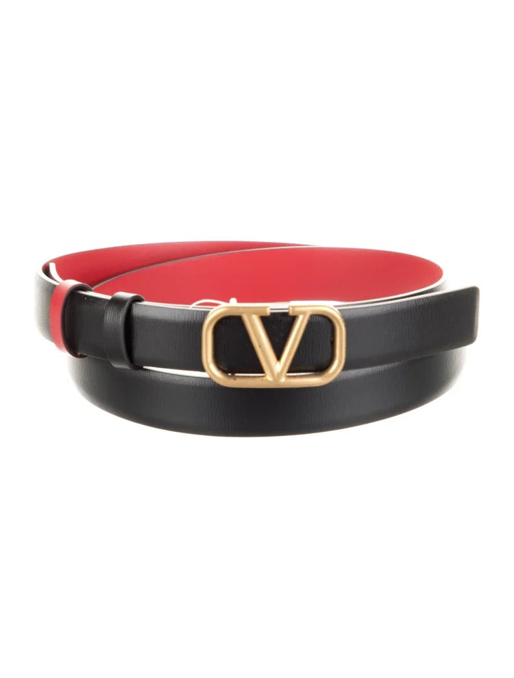 Pre Owned Valentino  Vlogo Skinny Belt