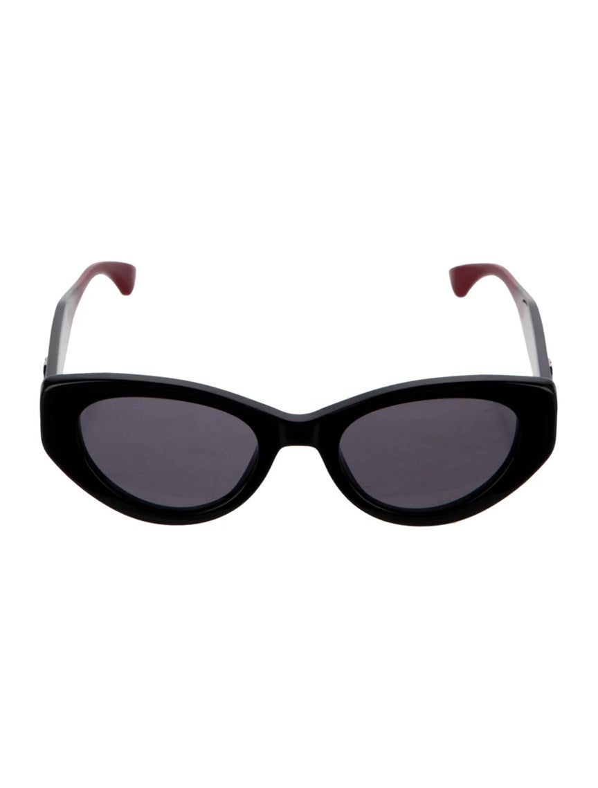 Pre Owned Gucci Sylvie Web Accent Cat-Eye Sunglasses