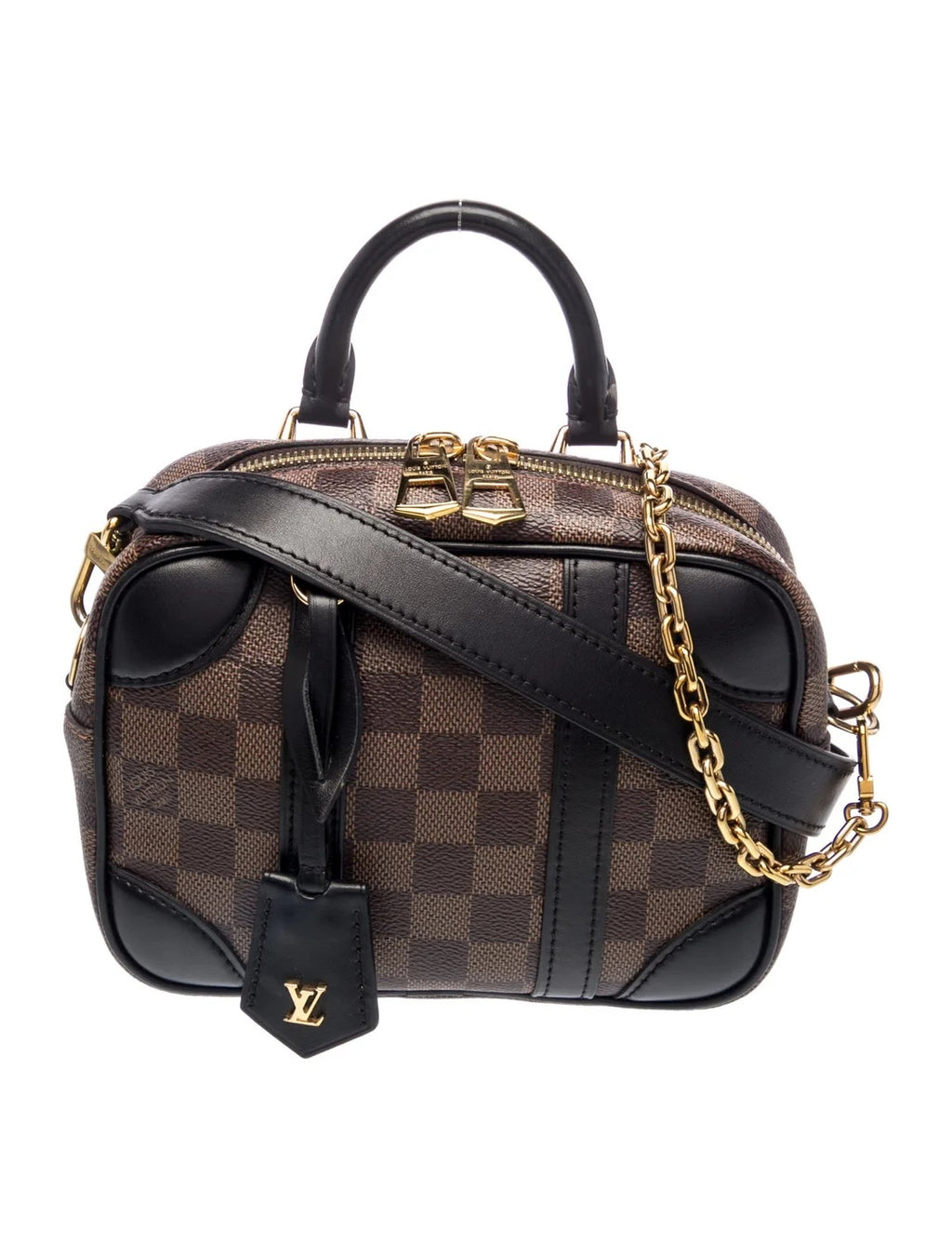 Pre Owned Louis Vuitton  Damier Ebene  Valisette Souple BB Black