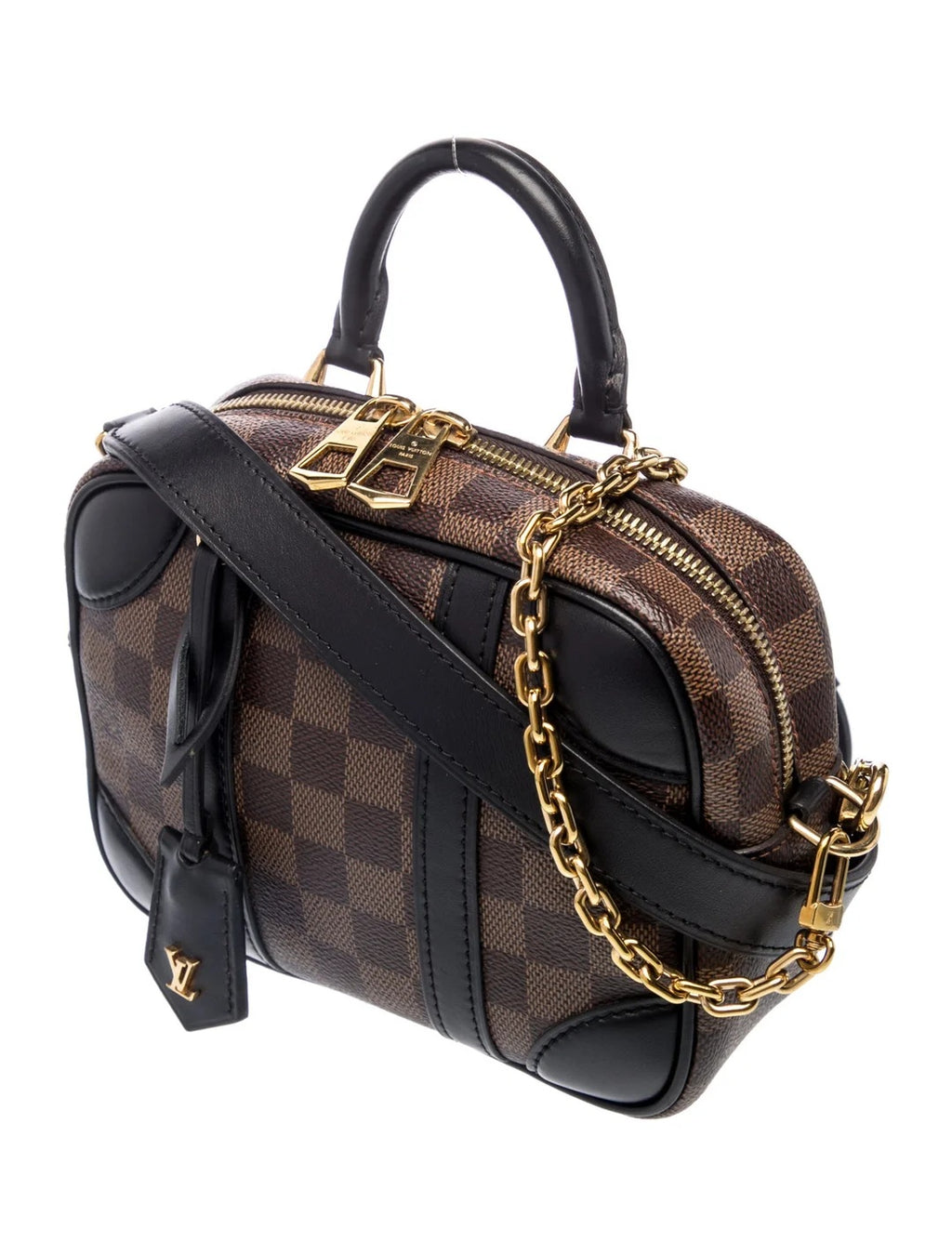 Pre Owned Louis Vuitton  Damier Ebene  Valisette Souple BB Black