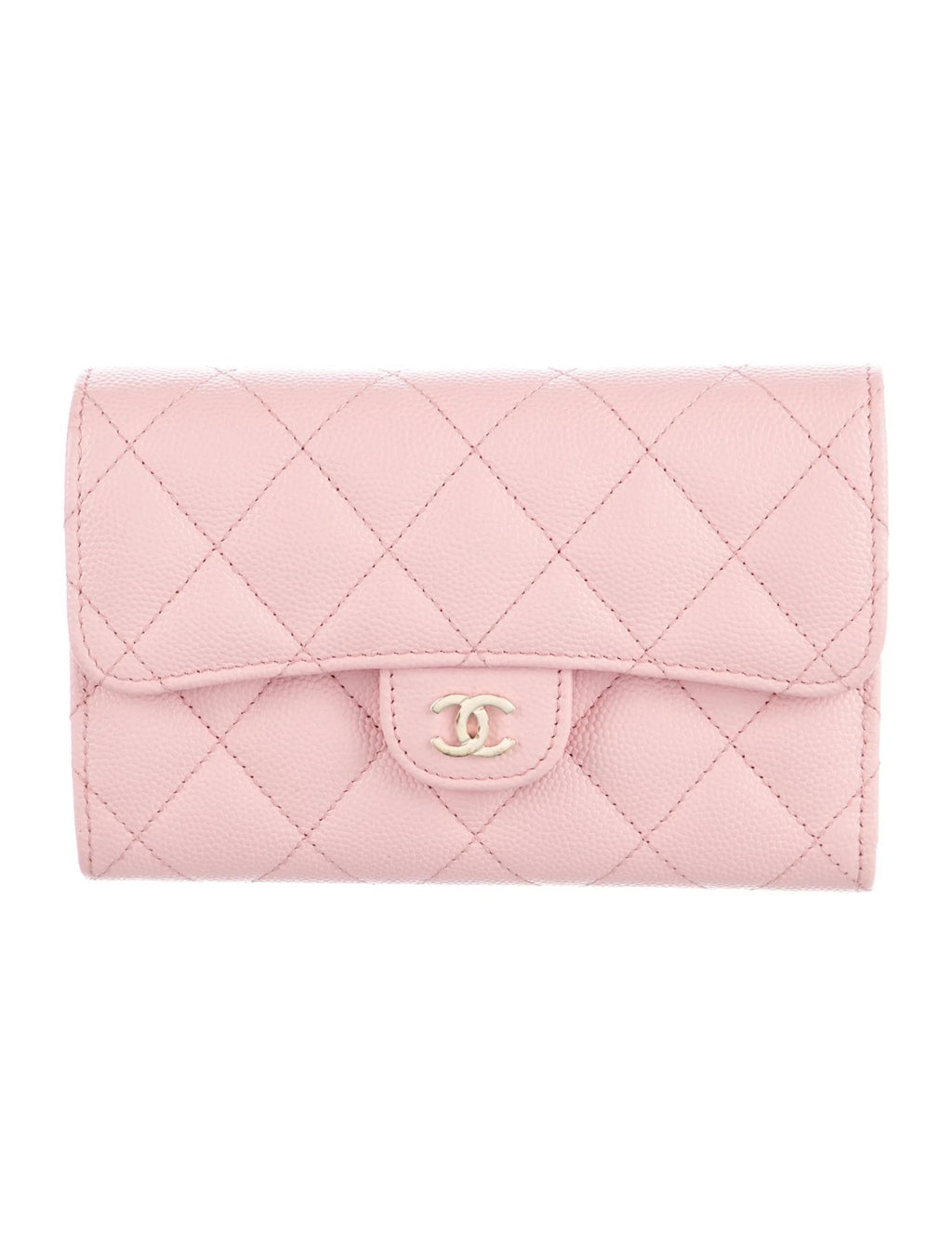 Pre Owned Chanel  Medium Flap Wallet Interlocking CC Logo Continental Wallet