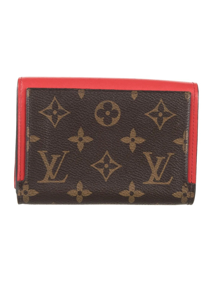 Pre Owned Louis Vuitton  LV Monogram Coated Canvas Flore Compact Wallet