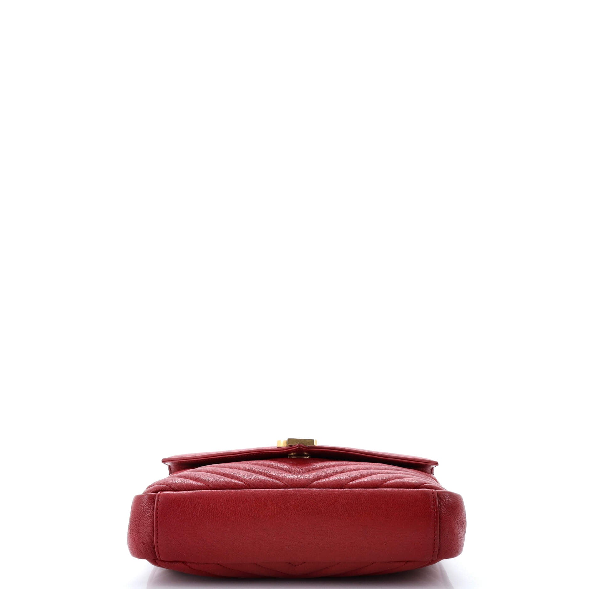 Pre Owned Saint Laurent Classic Monogram Envelope Satchel Matelasse Chevron Leather Small