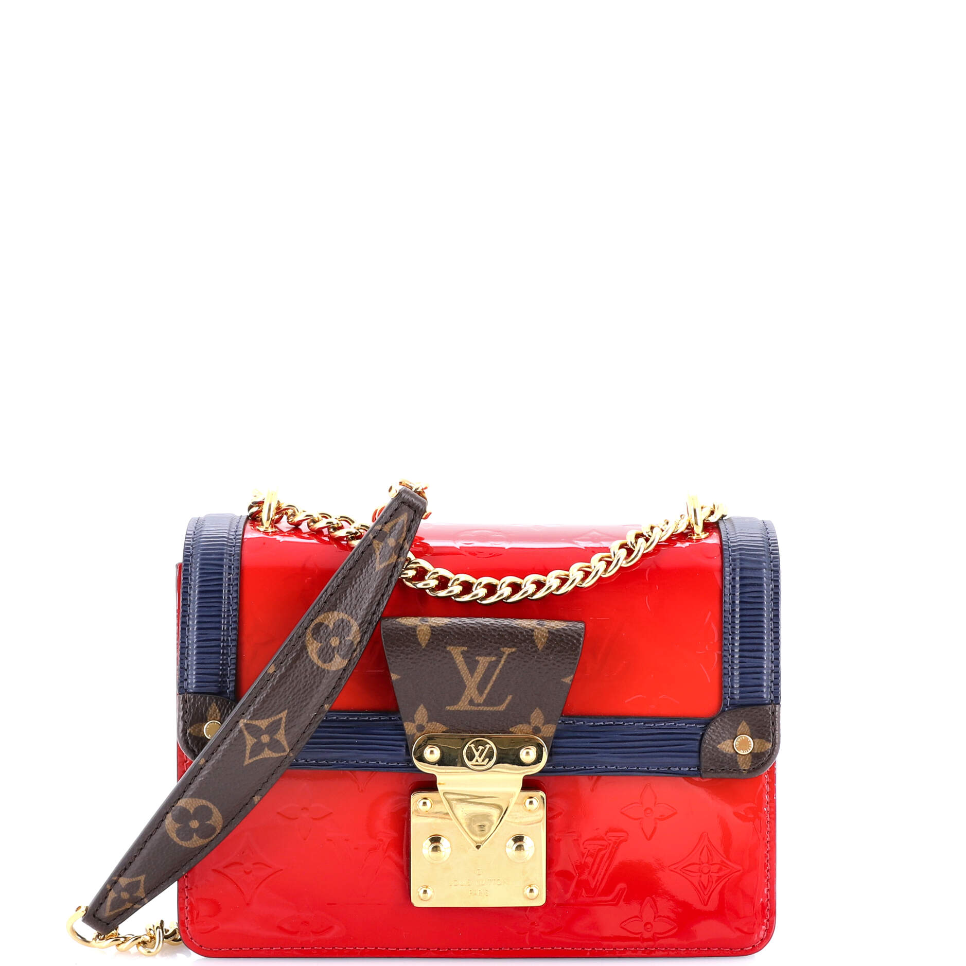 Pre Owned Louis Vuitton Wynwood Handbag Monogram Vernis with Monogram Canvas and Epi Leather