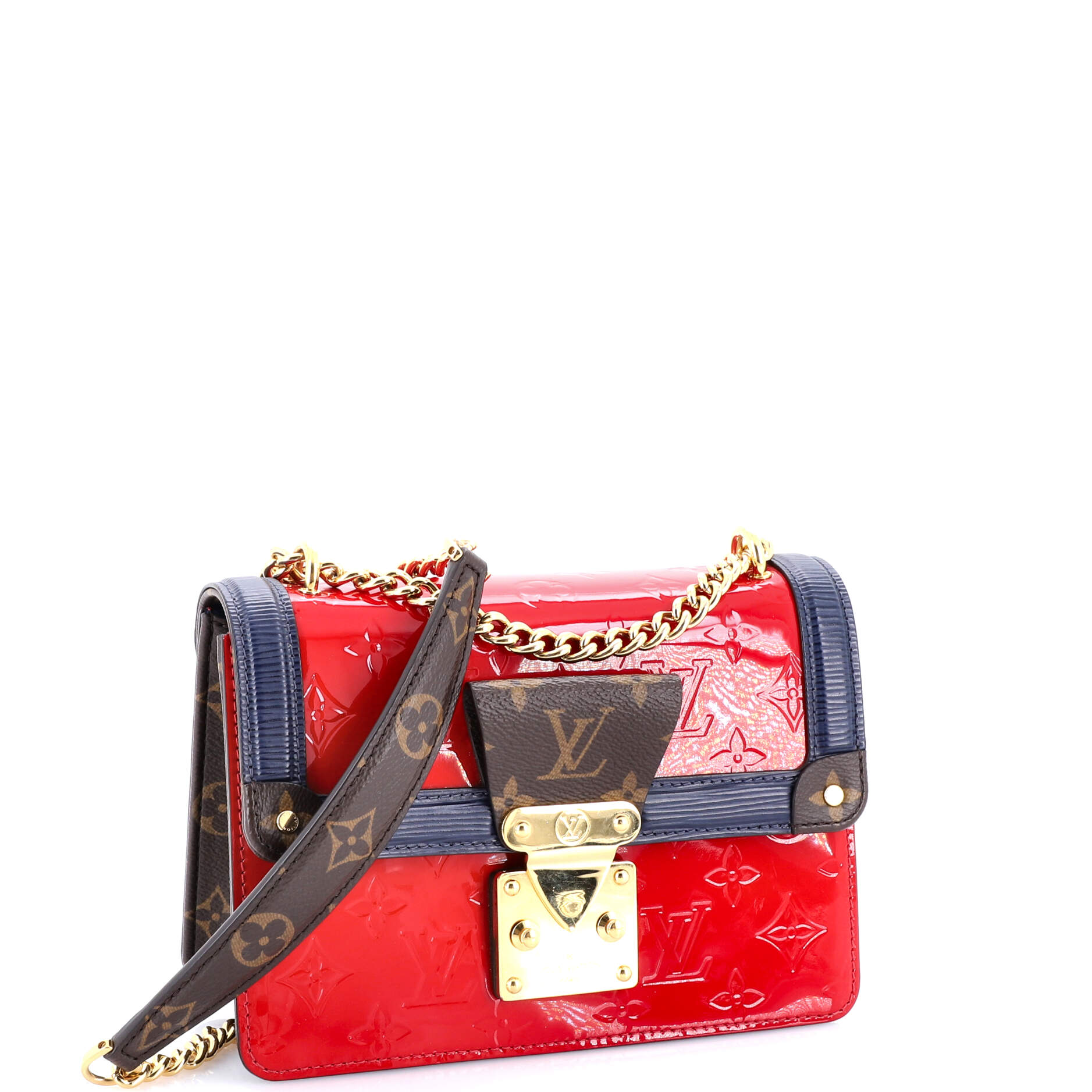 Pre Owned Louis Vuitton Wynwood Handbag Monogram Vernis with Monogram Canvas and Epi Leather