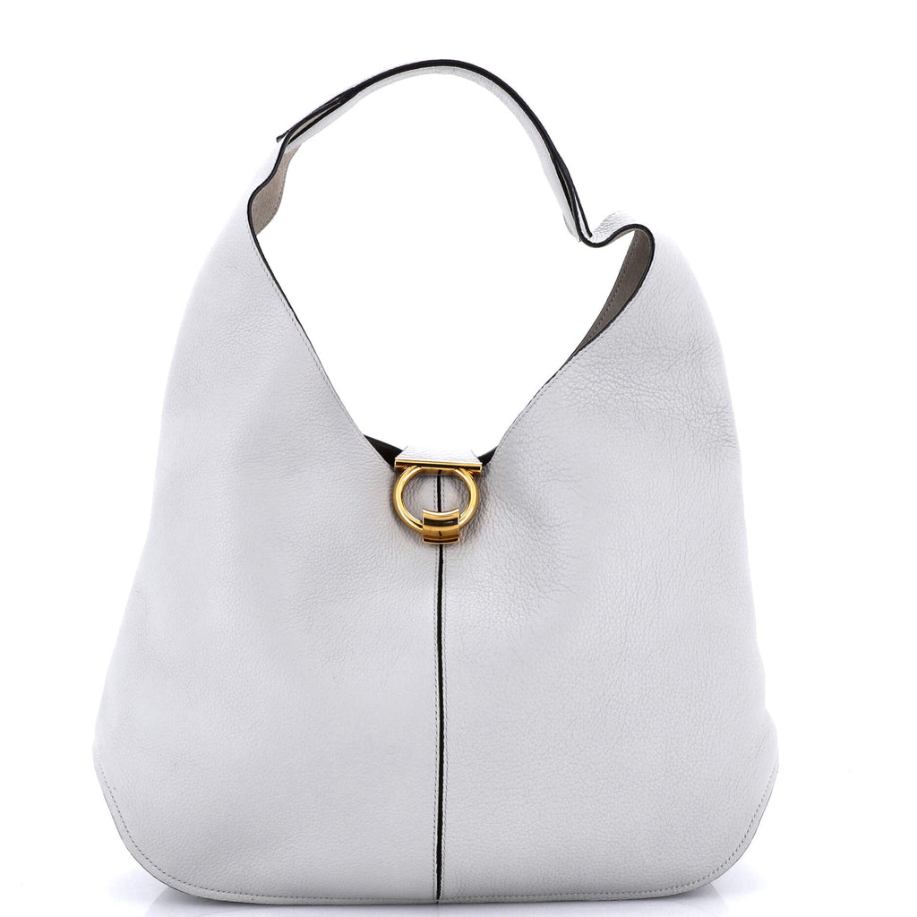 Pre Owned Salvatore Ferragamo Gancini Margot Hobo Leather