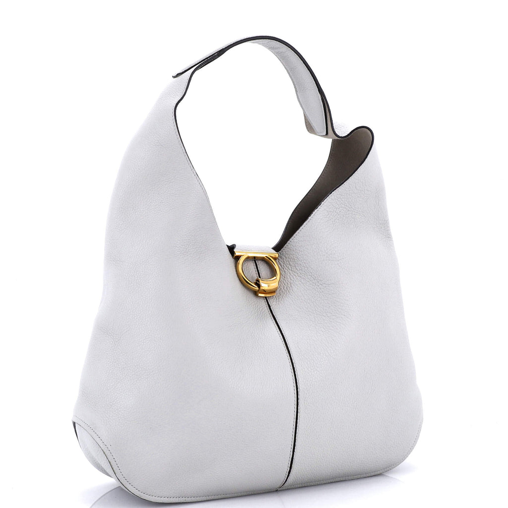 Pre Owned Salvatore Ferragamo Gancini Margot Hobo Leather