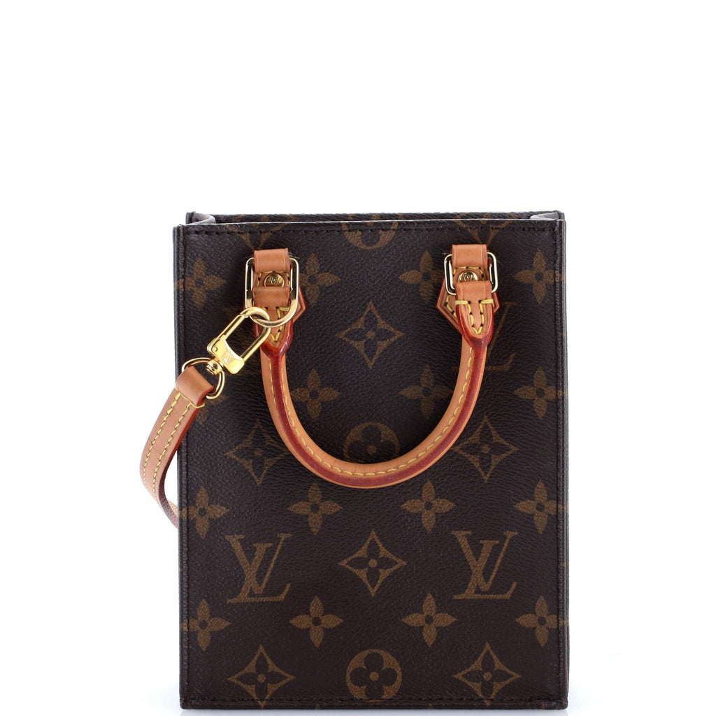 Pre Owned Louis Vuitton Petit Sac Plat Bag Monogram Canvas