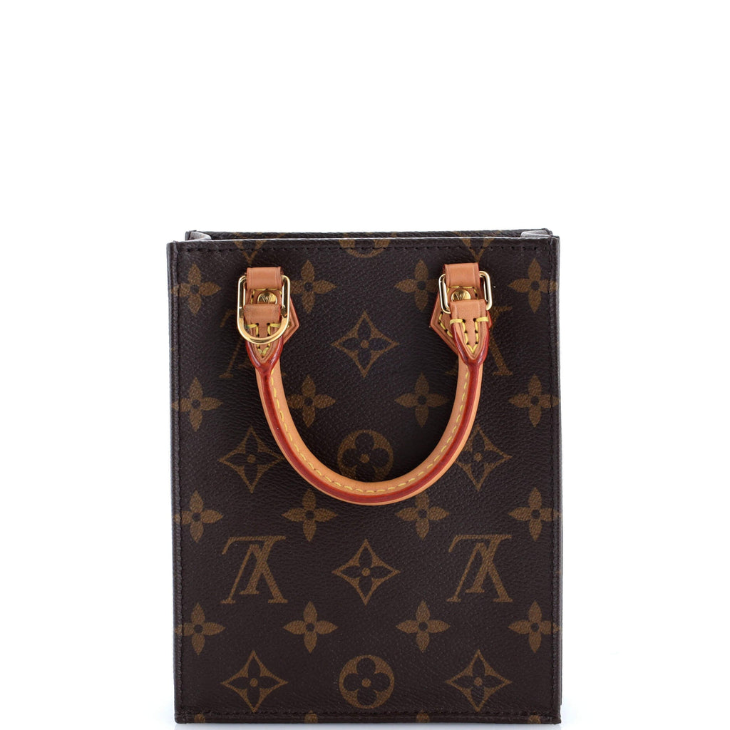 Pre Owned Louis Vuitton Petit Sac Plat Bag Monogram Canvas