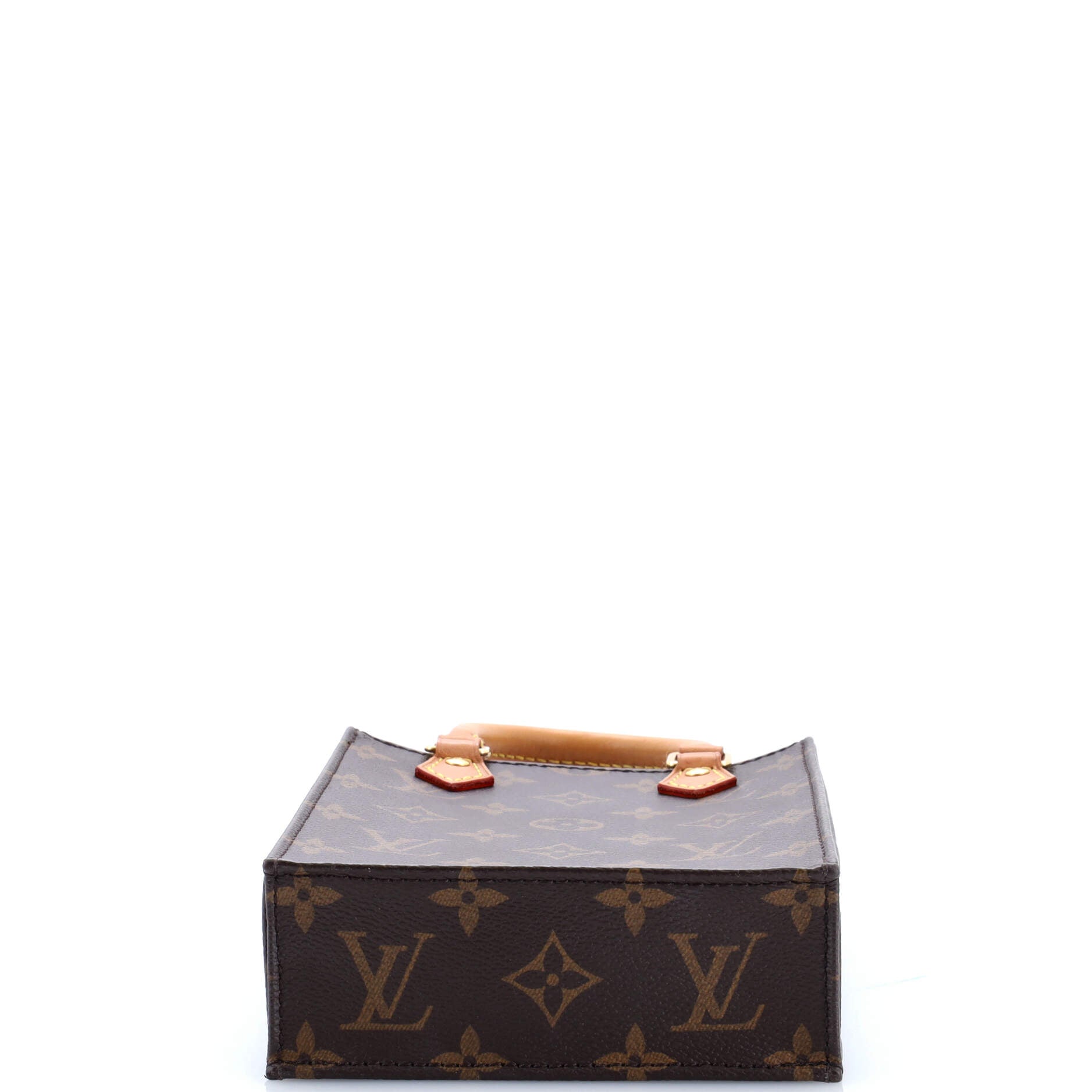 Pre Owned Louis Vuitton Petit Sac Plat Bag Monogram Canvas