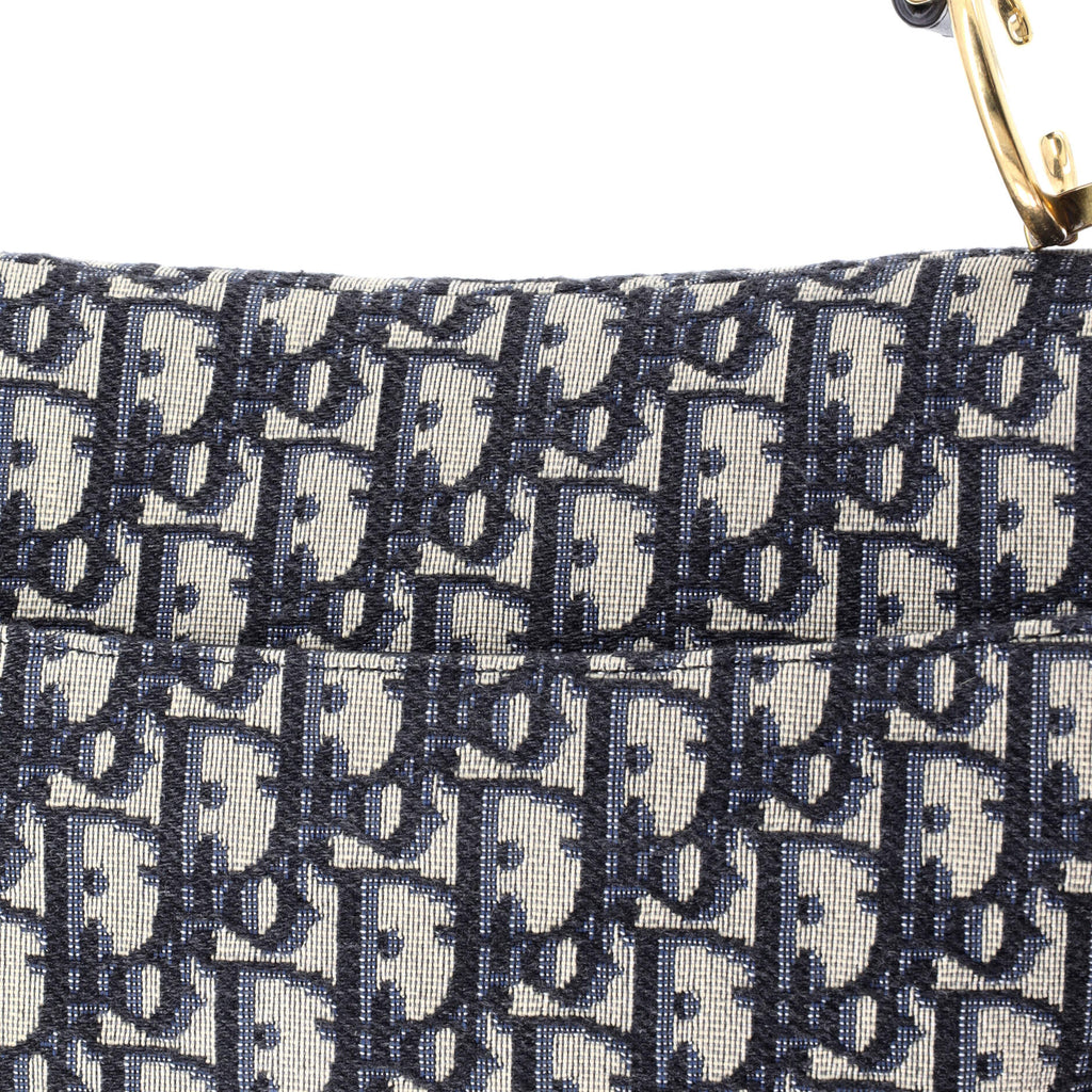 Pre Owned Christian Dior Saddle Handbag Oblique Canvas Medium