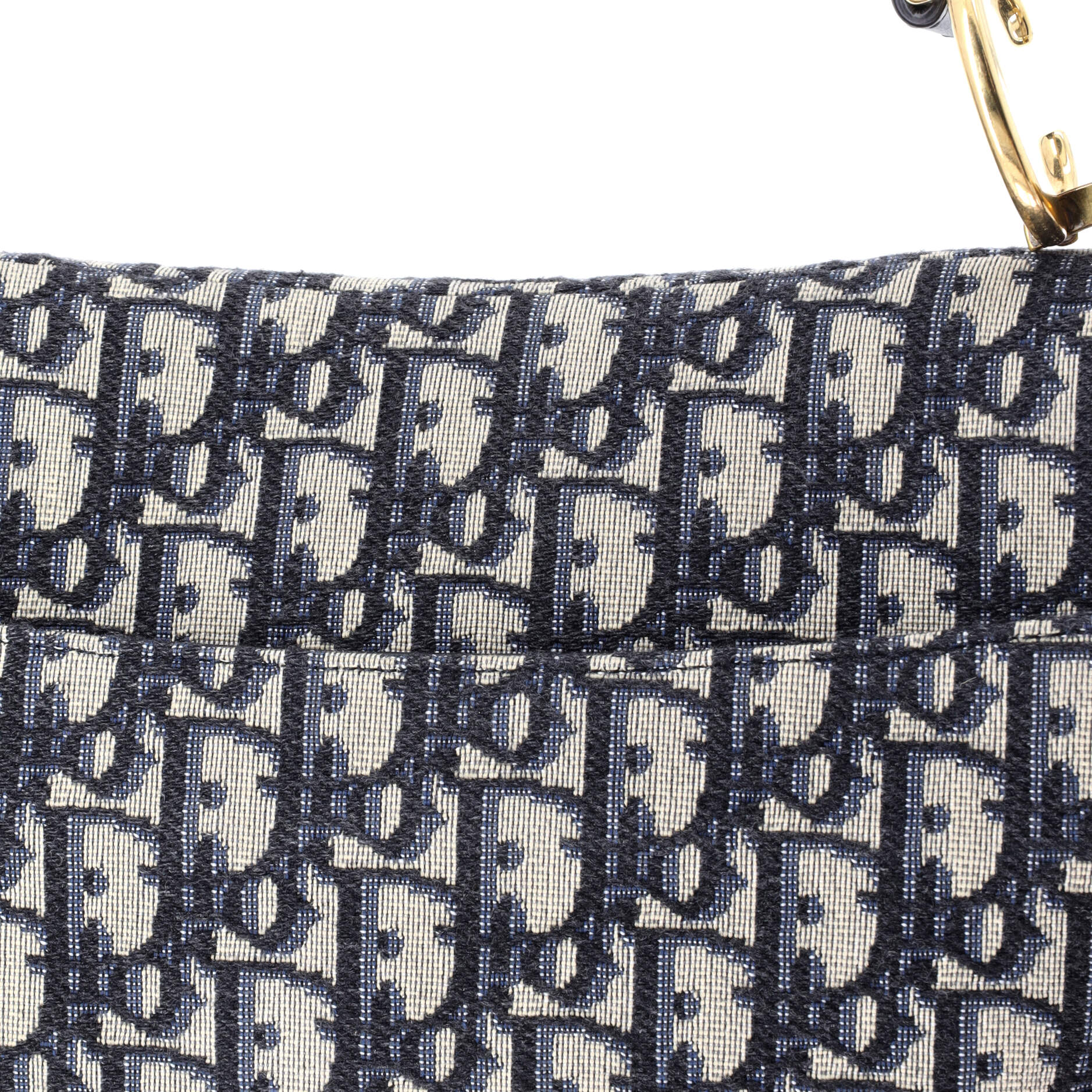 Pre Owned Christian Dior Saddle Handbag Oblique Canvas Medium
