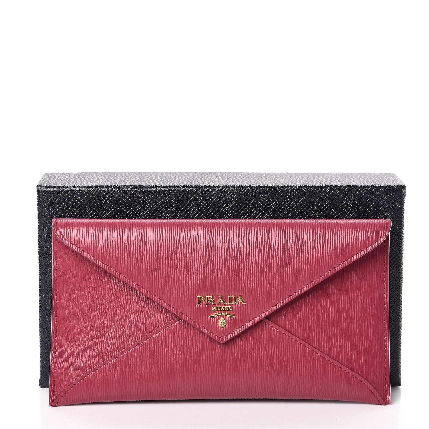 Pre Owned Prada Saffiano Metal Envelope Wallet
