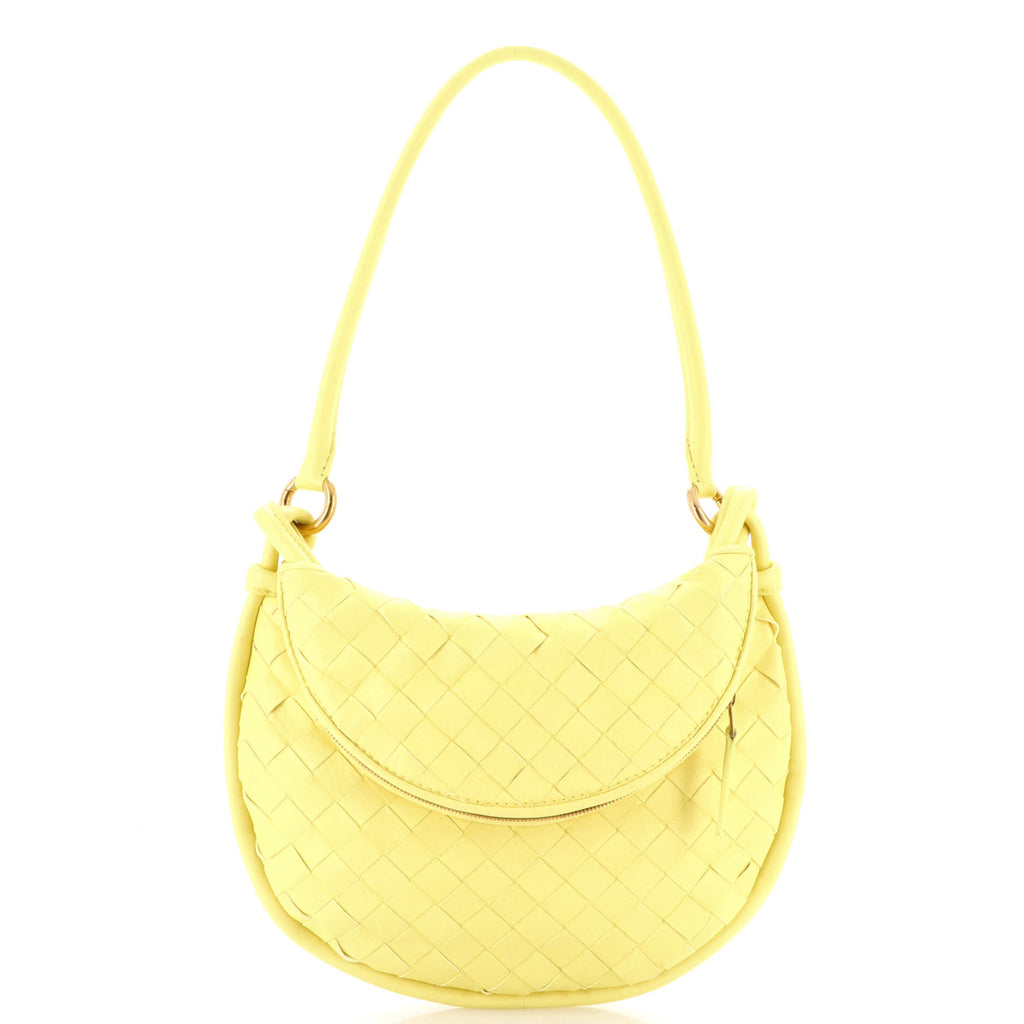 Pre Owned Bottega Veneta Gemelli Shoulder Bag Intrecciato Leather Small