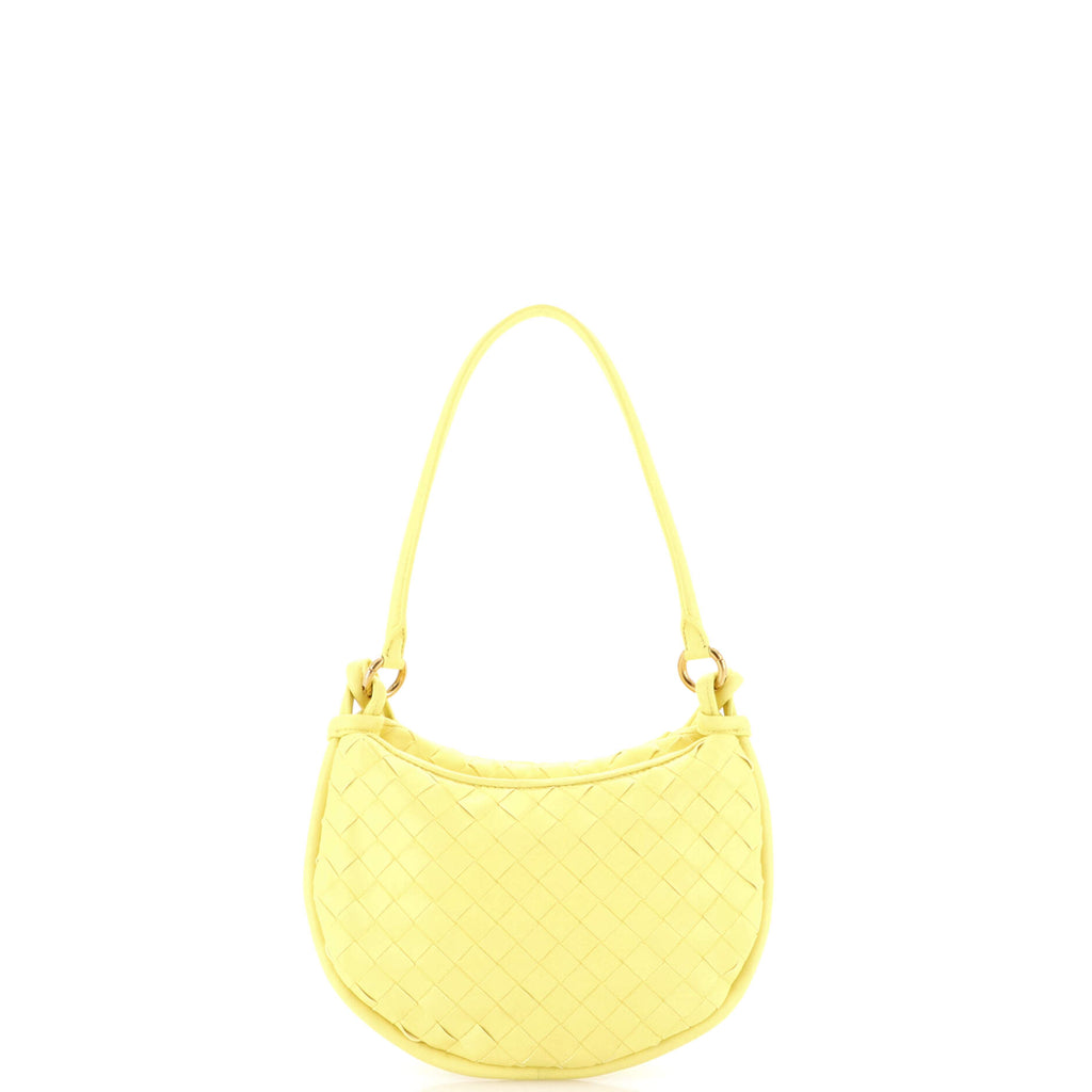 Pre Owned Bottega Veneta Gemelli Shoulder Bag Intrecciato Leather Small