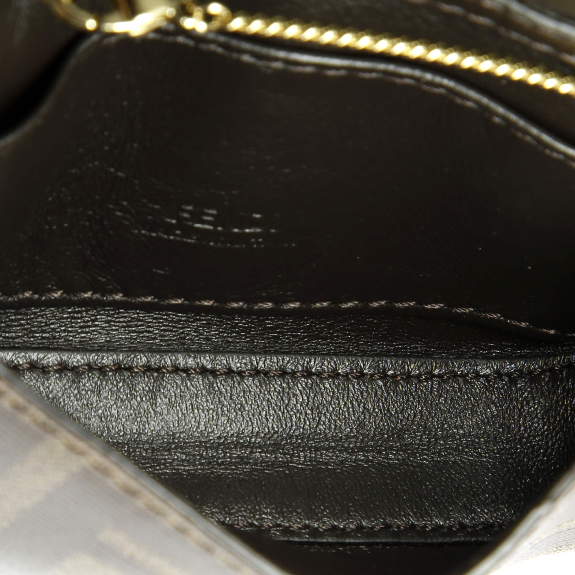 Pre owned Fendi Chain Baguette Charm Bag Zucca Coated Canvas Nano