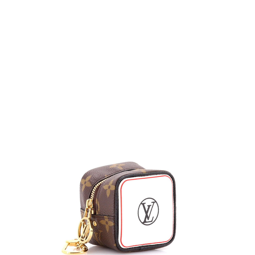 Pre Owned Louis Vuitton Game On Cube Coin Purse Keychain Limited Edition Game On Monogram Canvas