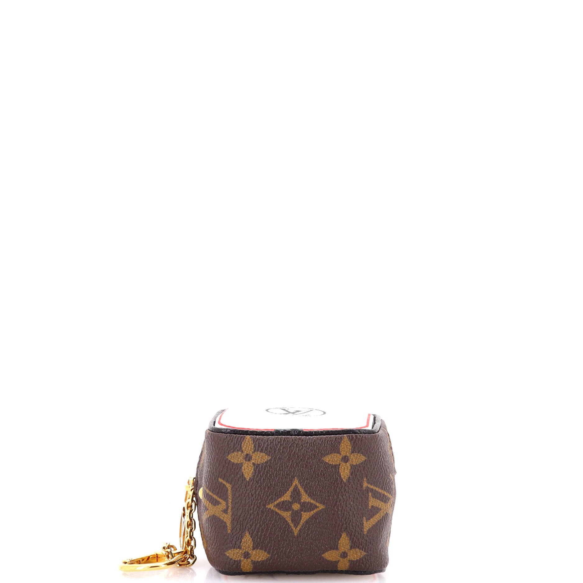 Pre Owned Louis Vuitton Game On Cube Coin Purse Keychain Limited Edition Game On Monogram Canvas