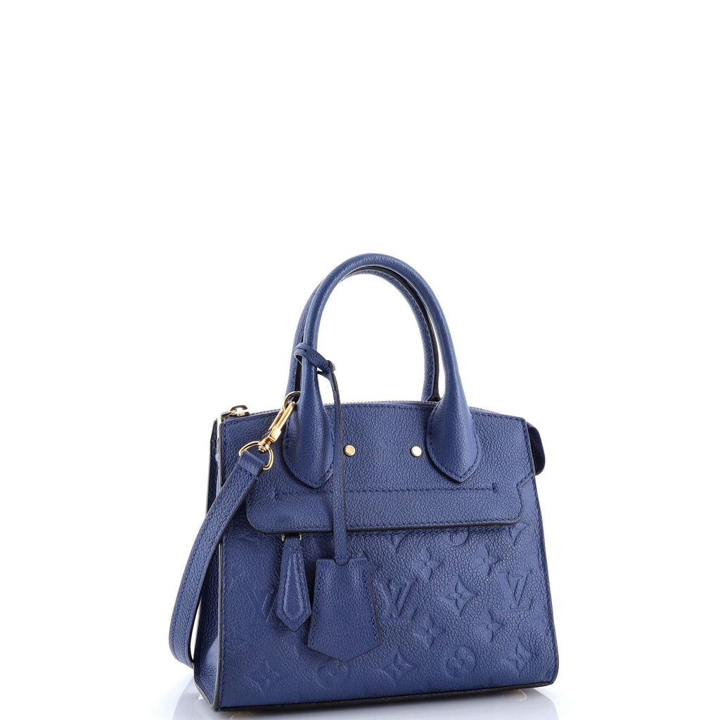 Pre Owned Louis Vuitton Pont Neuf Handbag Monogram Empreinte Leather Mini