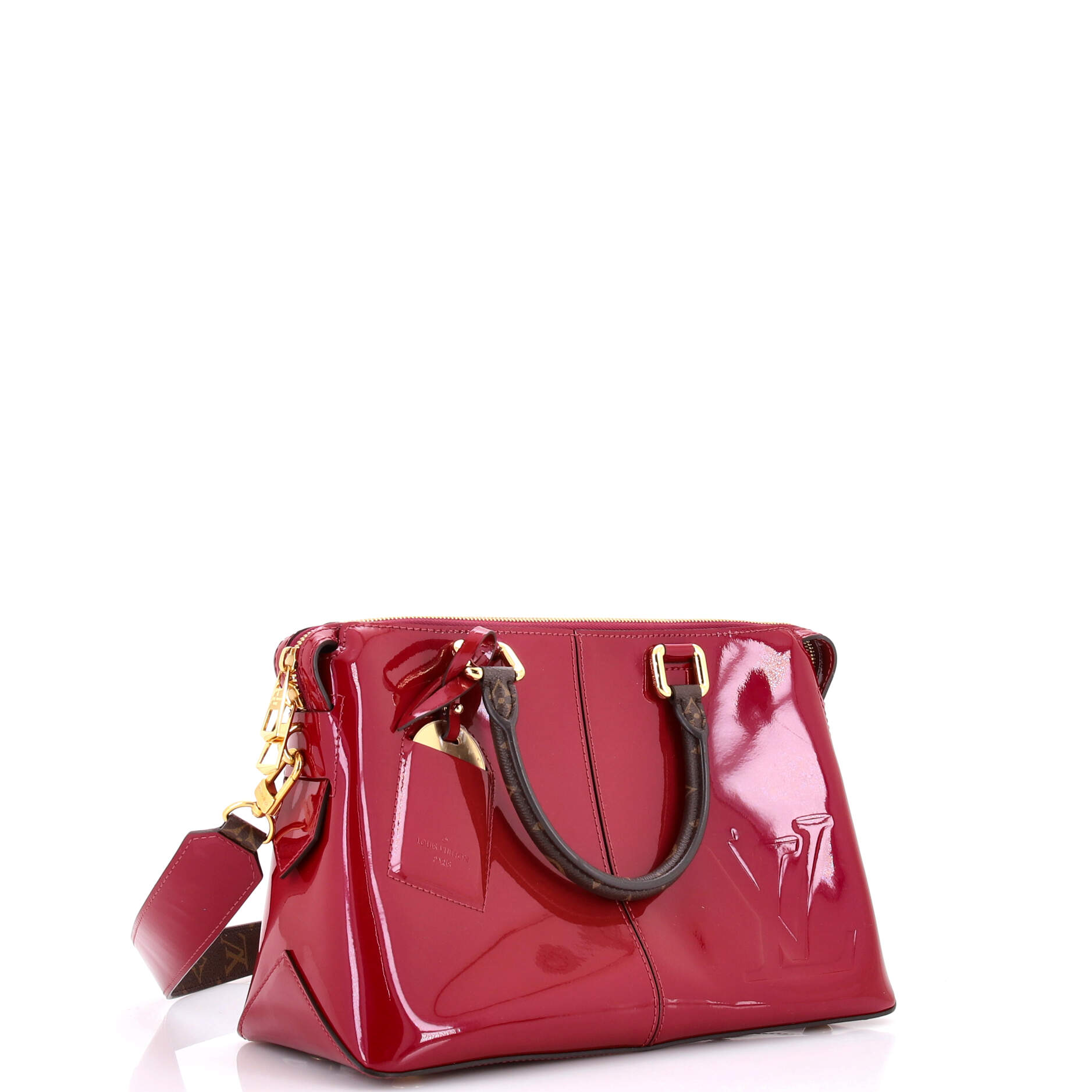 Pre Owned Louis Vuitton Miroir Handbag Vernis with Monogram Canvas
