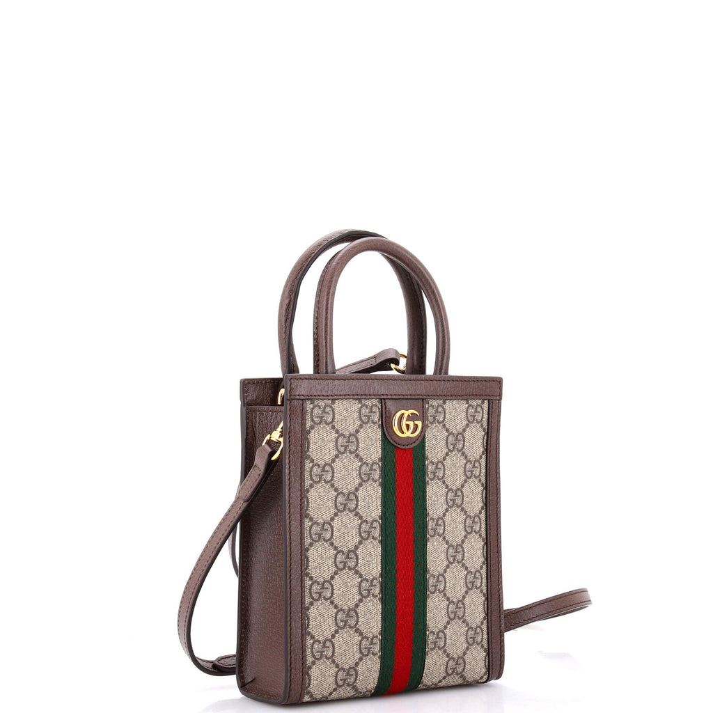 Pre Owned Gucci Ophidia Convertible Tote GG Coated Canvas Super Mini