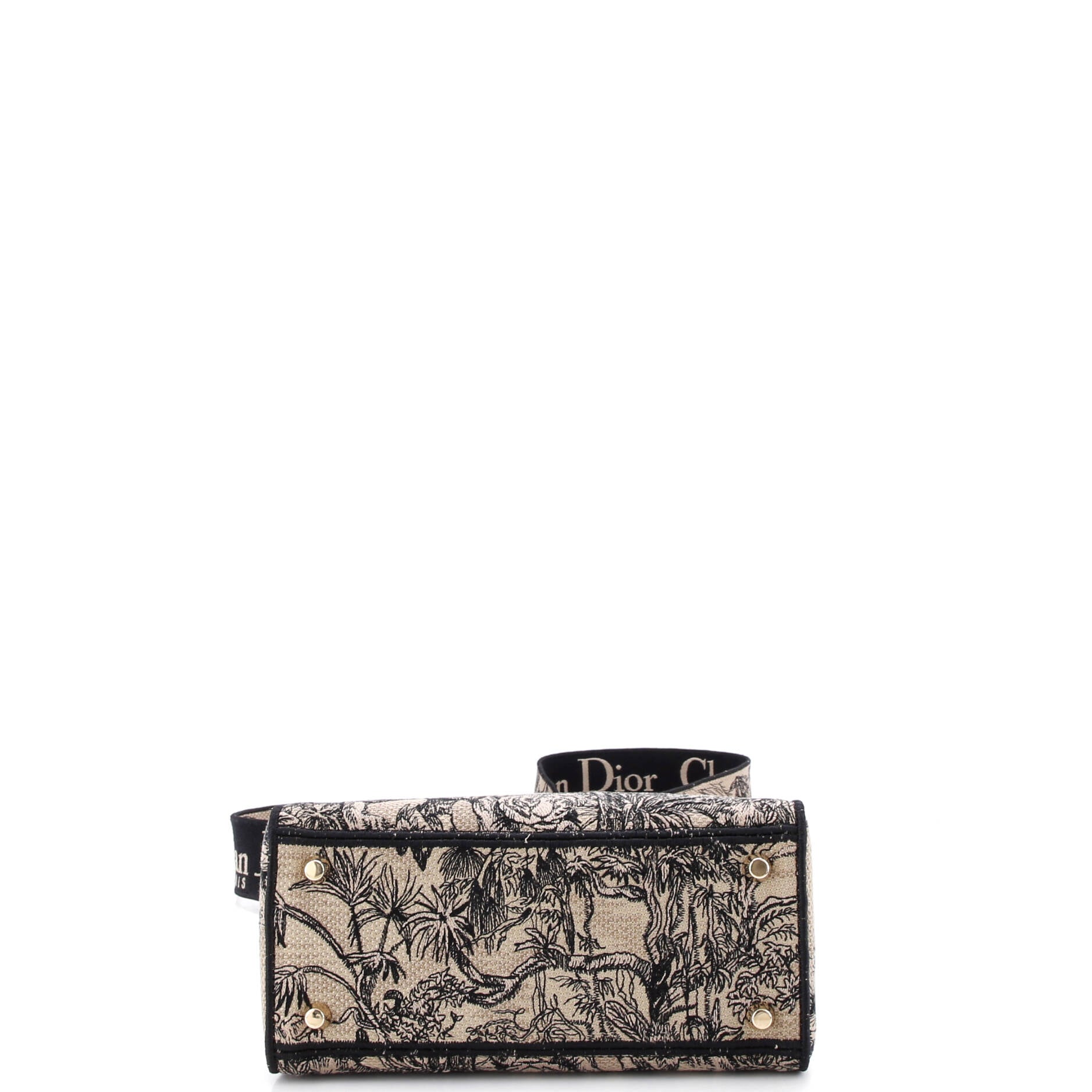Pre Owned Christian Dior Lady D-Lite Bag Embroidered Canvas Medium