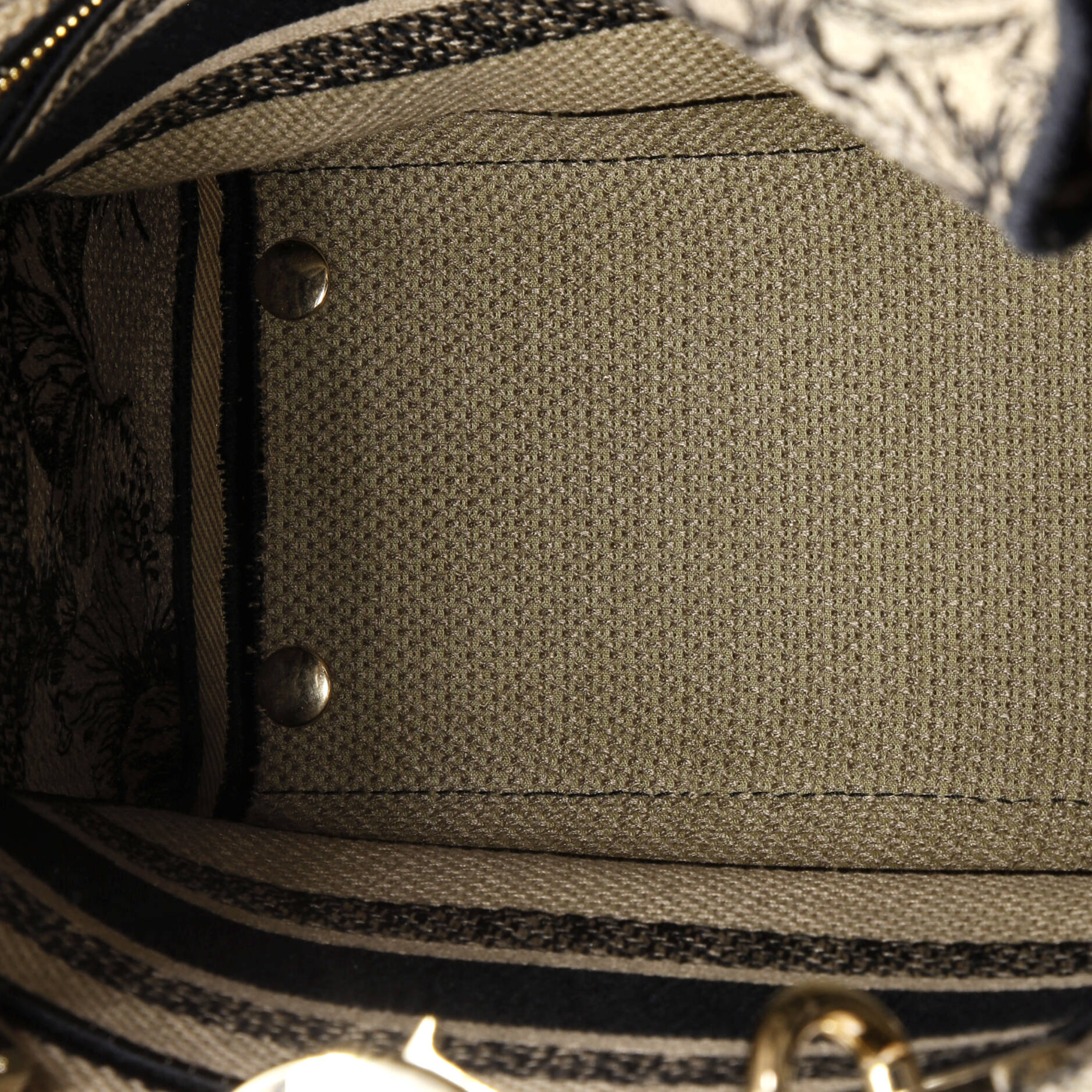 Pre Owned Christian Dior Lady D-Lite Bag Embroidered Canvas Medium