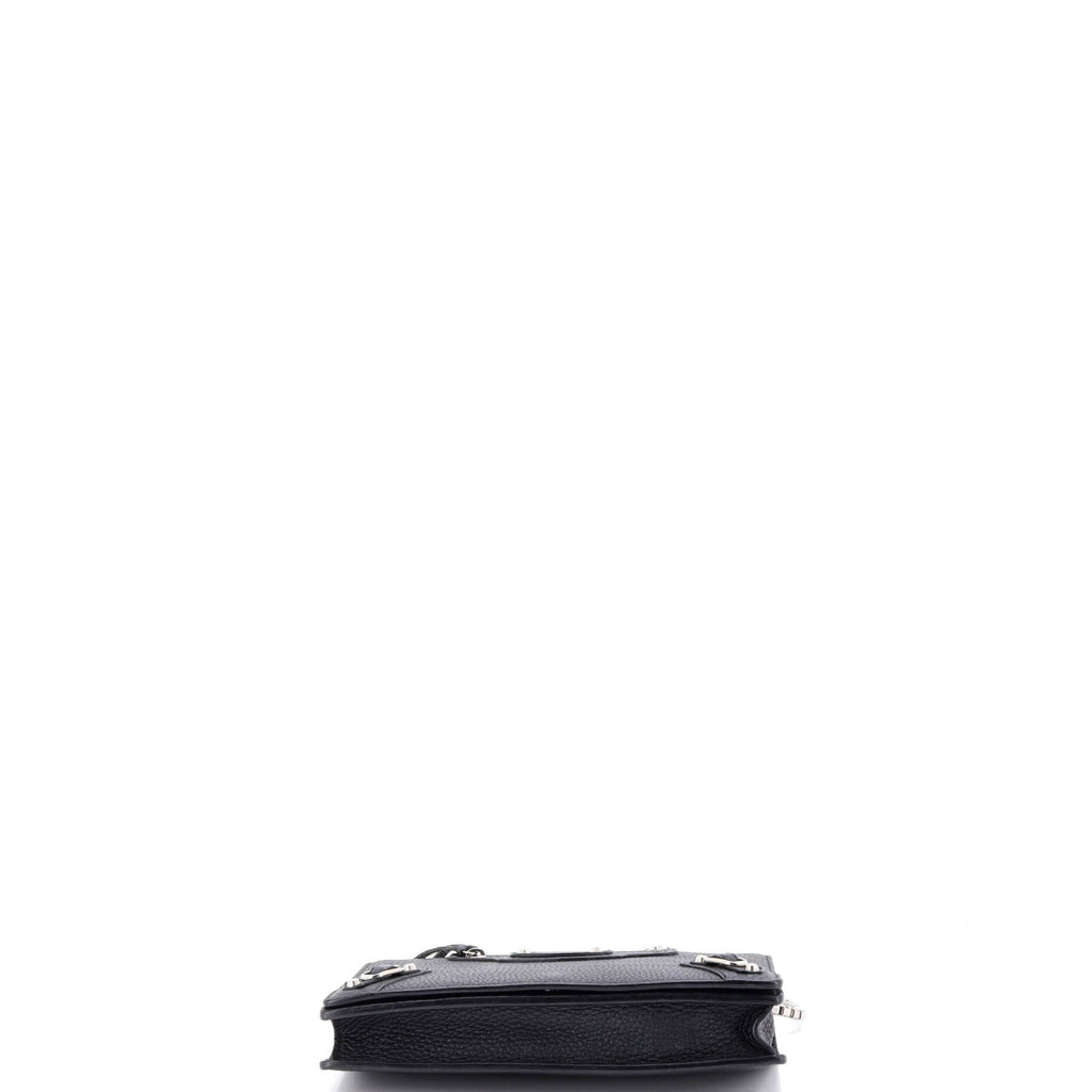 Pre Owned Balenciaga City Classic Studs Wallet on Chain Leather Small