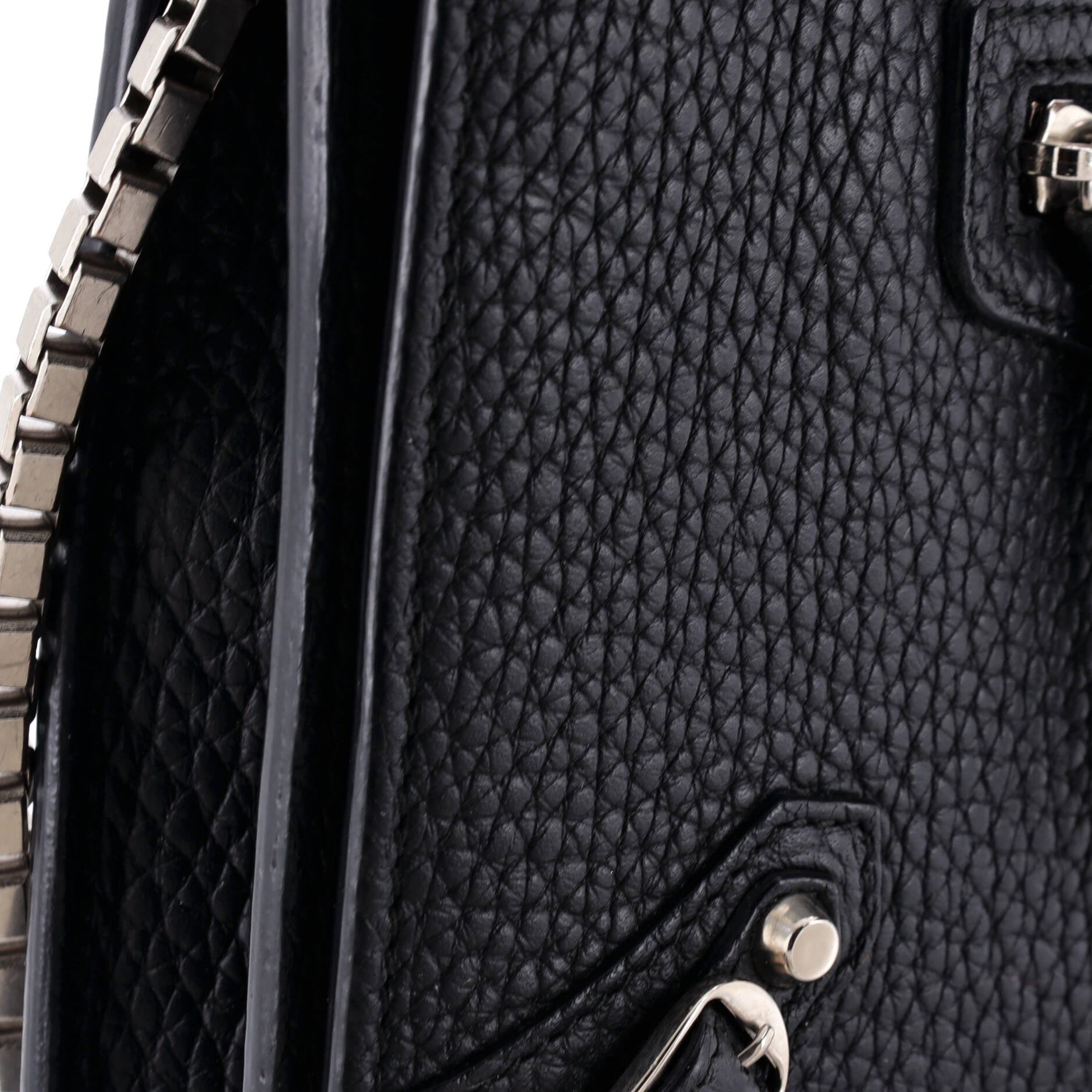 Pre Owned Balenciaga City Classic Studs Wallet on Chain Leather Small