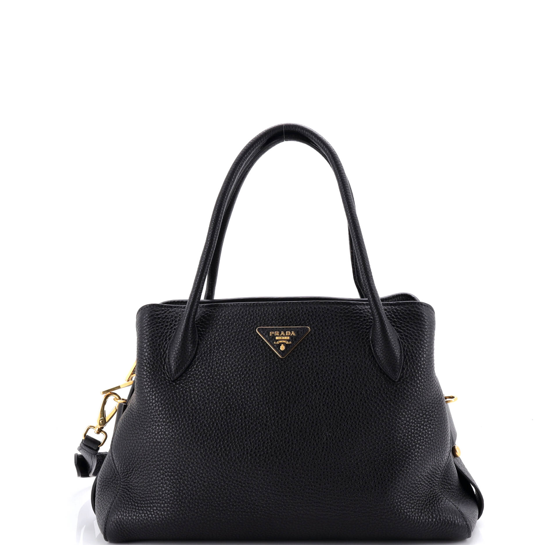 Pre Owned Prada Convertible Compartment Tote Vitello Daino Medium