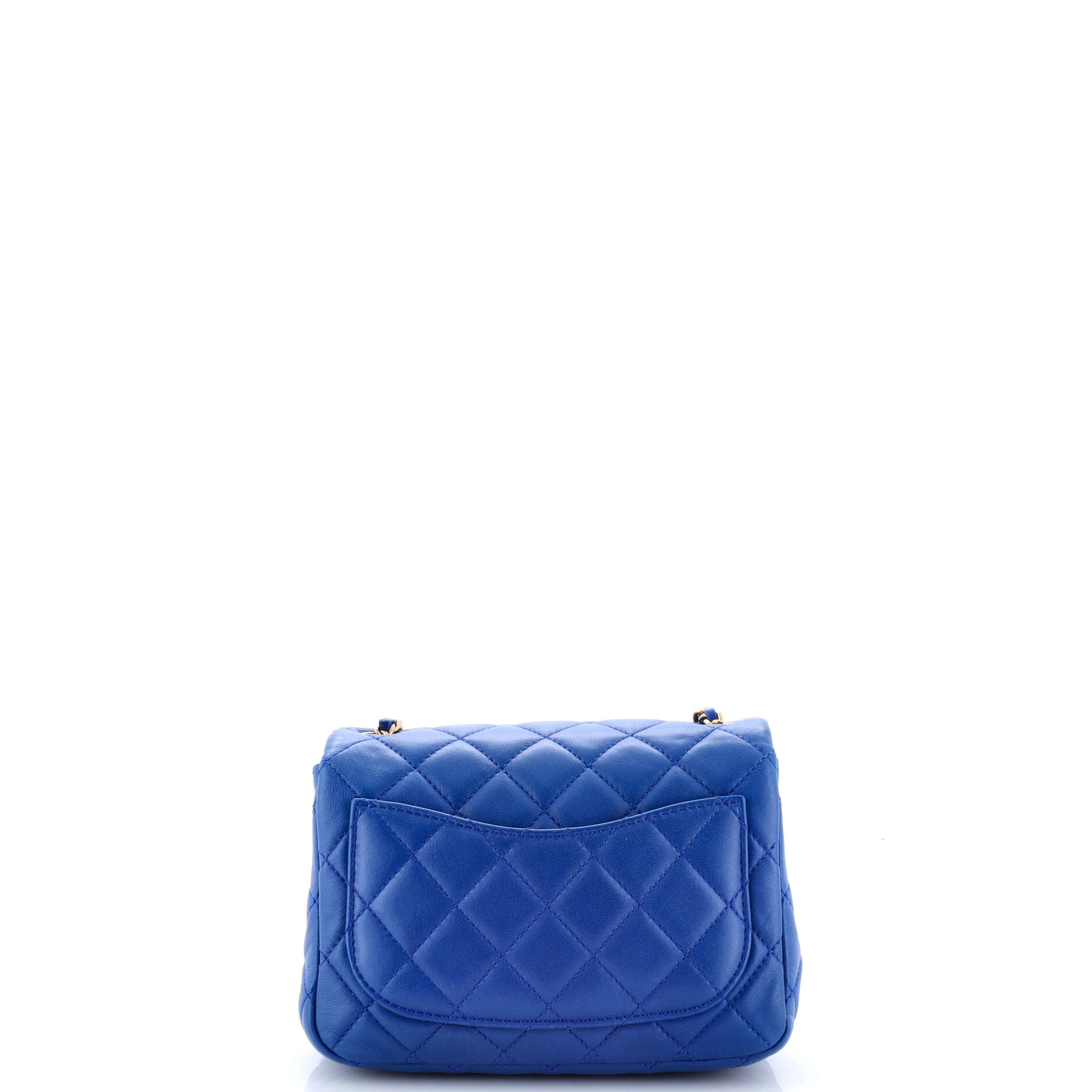 Pre Owned Chanel Pearl Crush Square Flap Bag Quilted Lambskin Mini