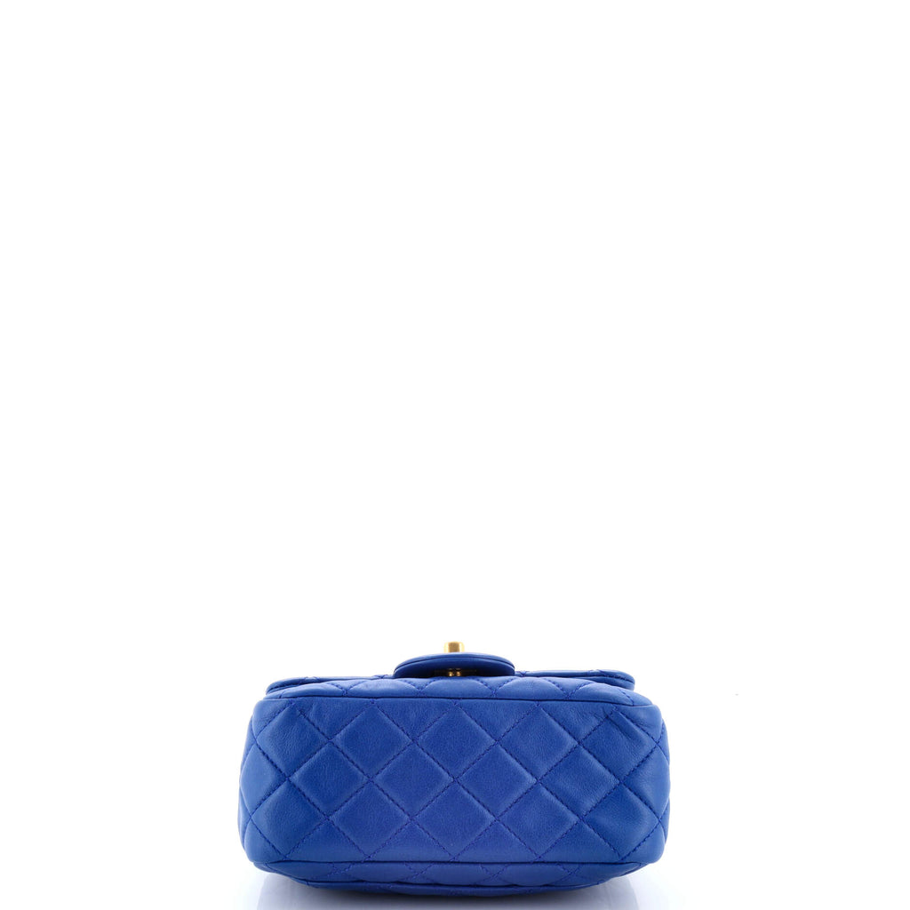 Pre Owned Chanel Pearl Crush Square Flap Bag Quilted Lambskin Mini