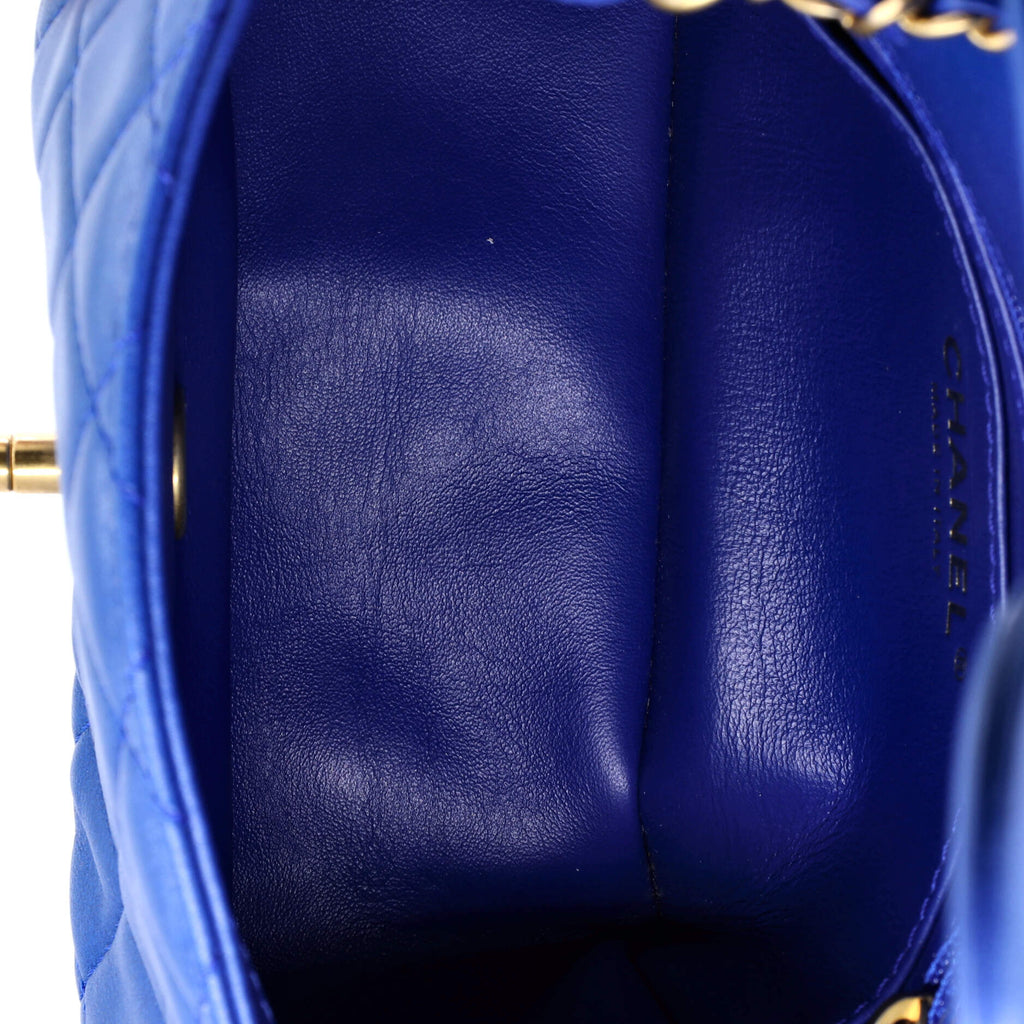 Pre Owned Chanel Pearl Crush Square Flap Bag Quilted Lambskin Mini