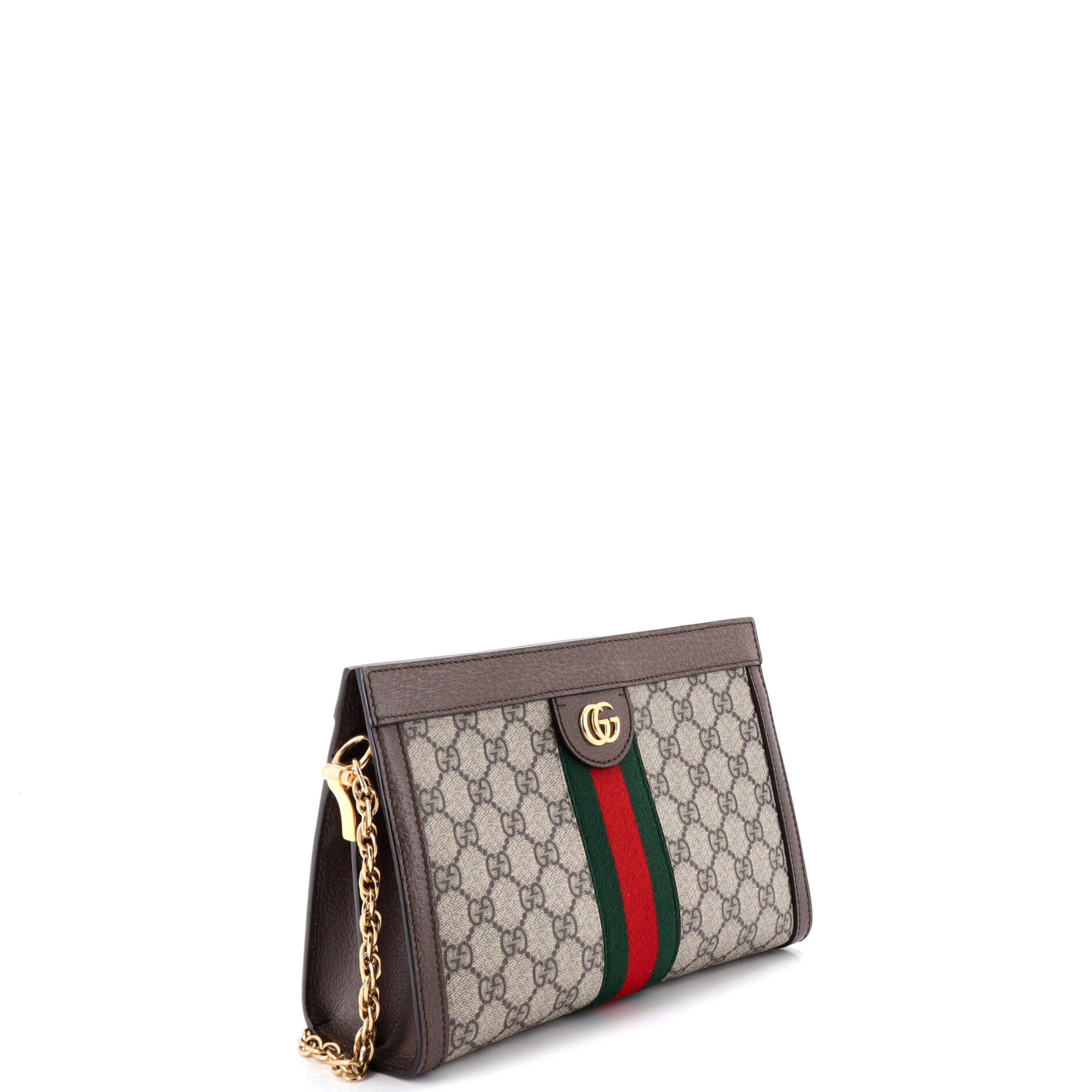 Pre Owned Gucci Ophidia Chain Shoulder Bag GG Coated Canvas Small