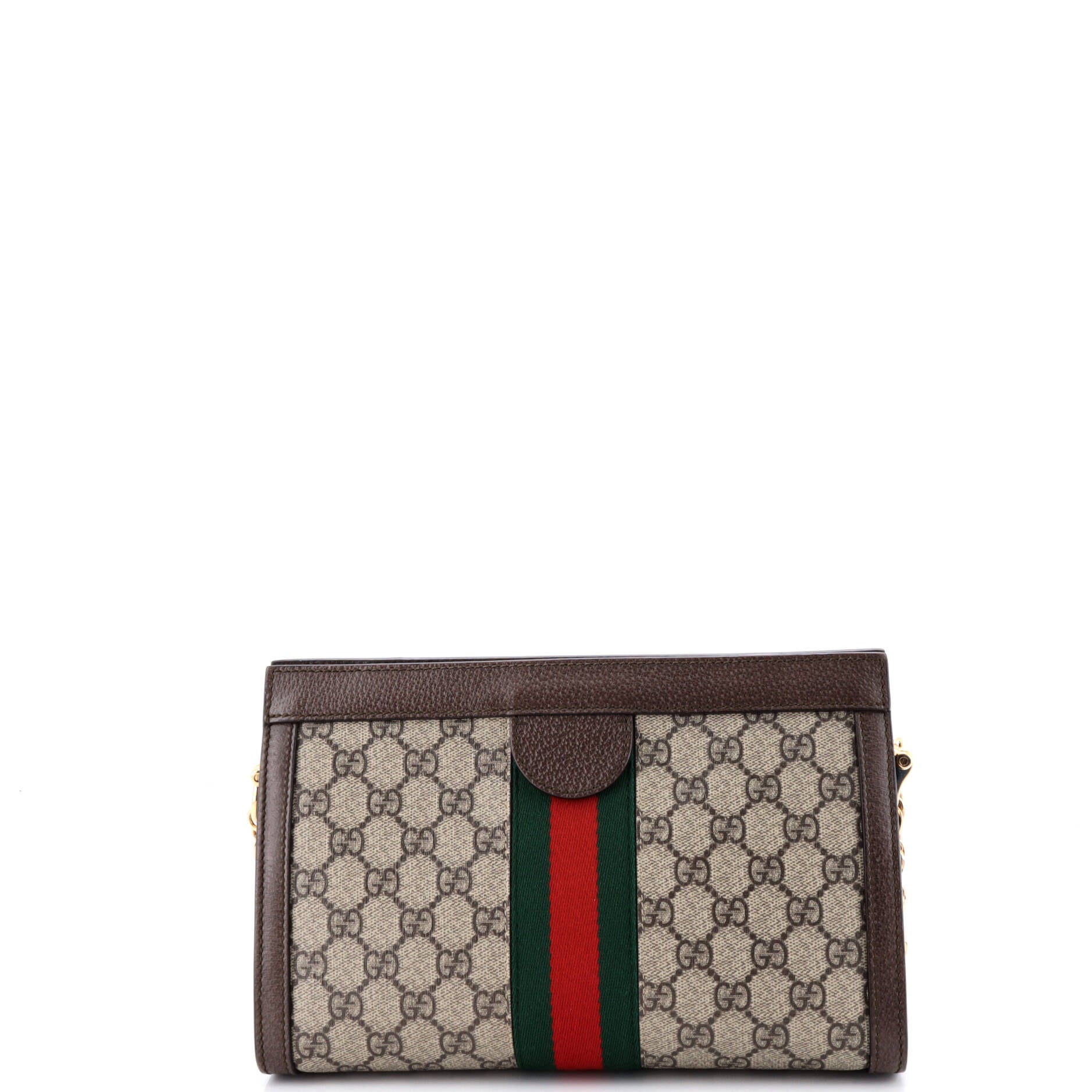 Pre Owned Gucci Ophidia Chain Shoulder Bag GG Coated Canvas Small