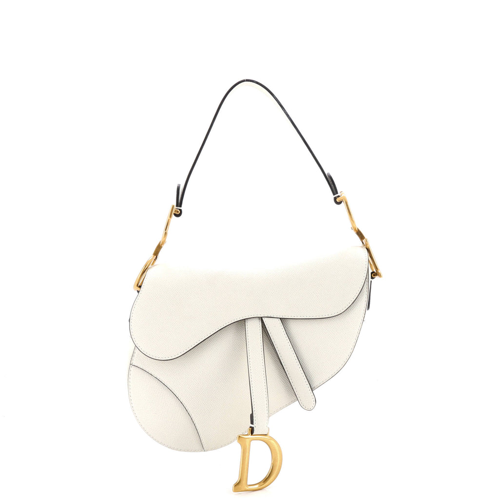 Pre Owned Christian Dior Saddle Handbag Leather Medium