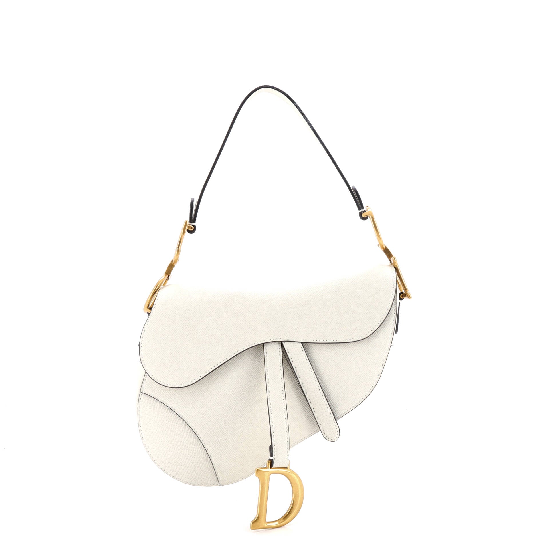 Pre Owned Christian Dior Saddle Handbag Leather Medium