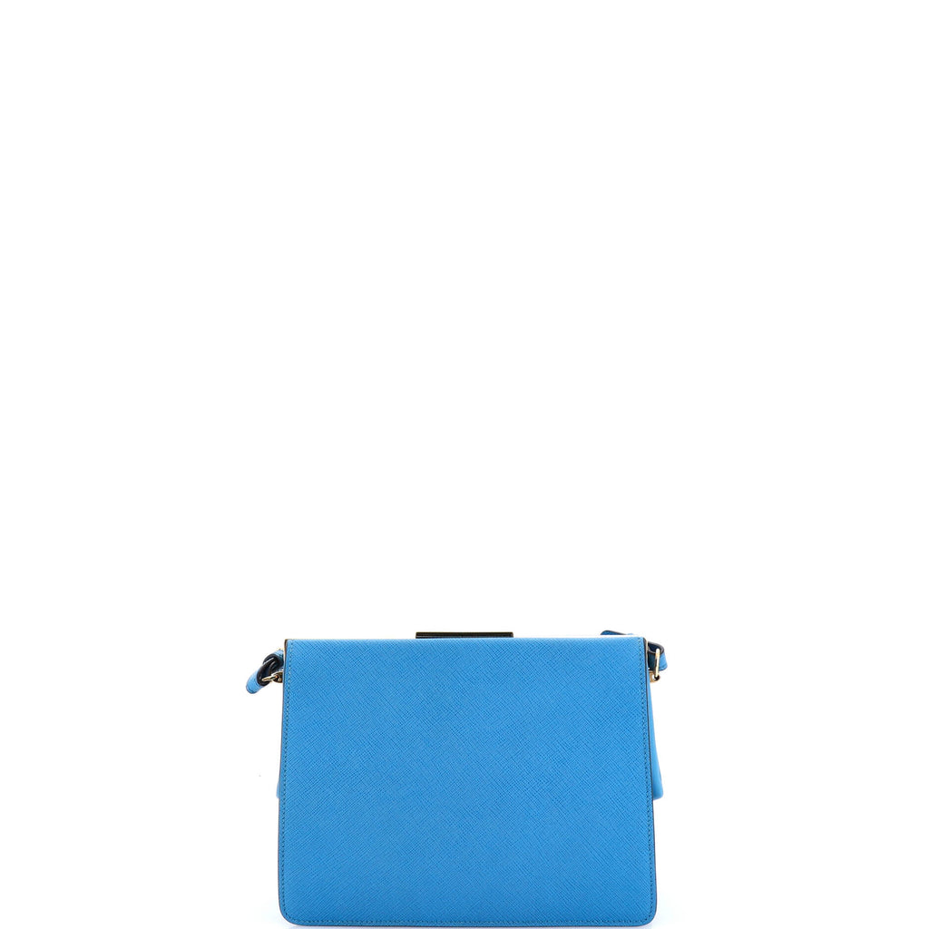 Pre Owned Prada Light Frame Shoulder Bag Saffiano Leather Small