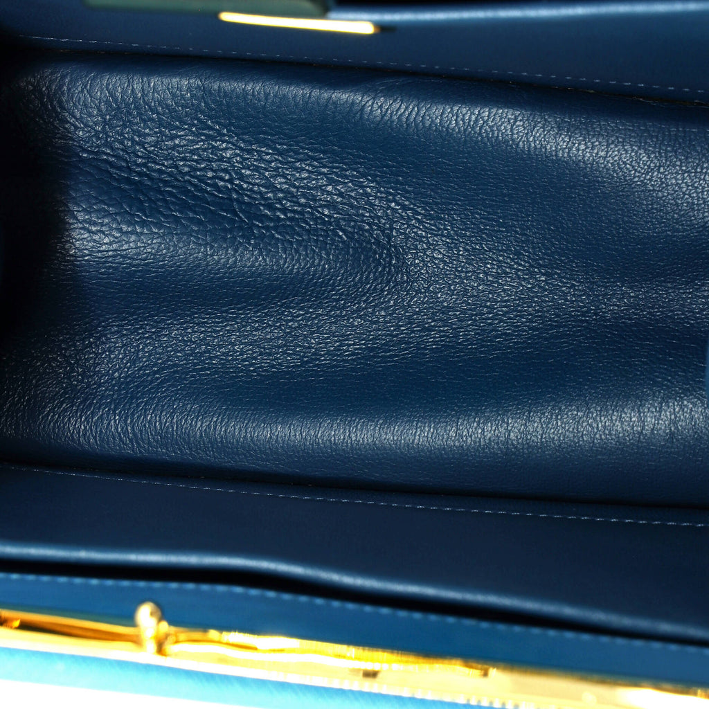 Pre Owned Prada Light Frame Shoulder Bag Saffiano Leather Small
