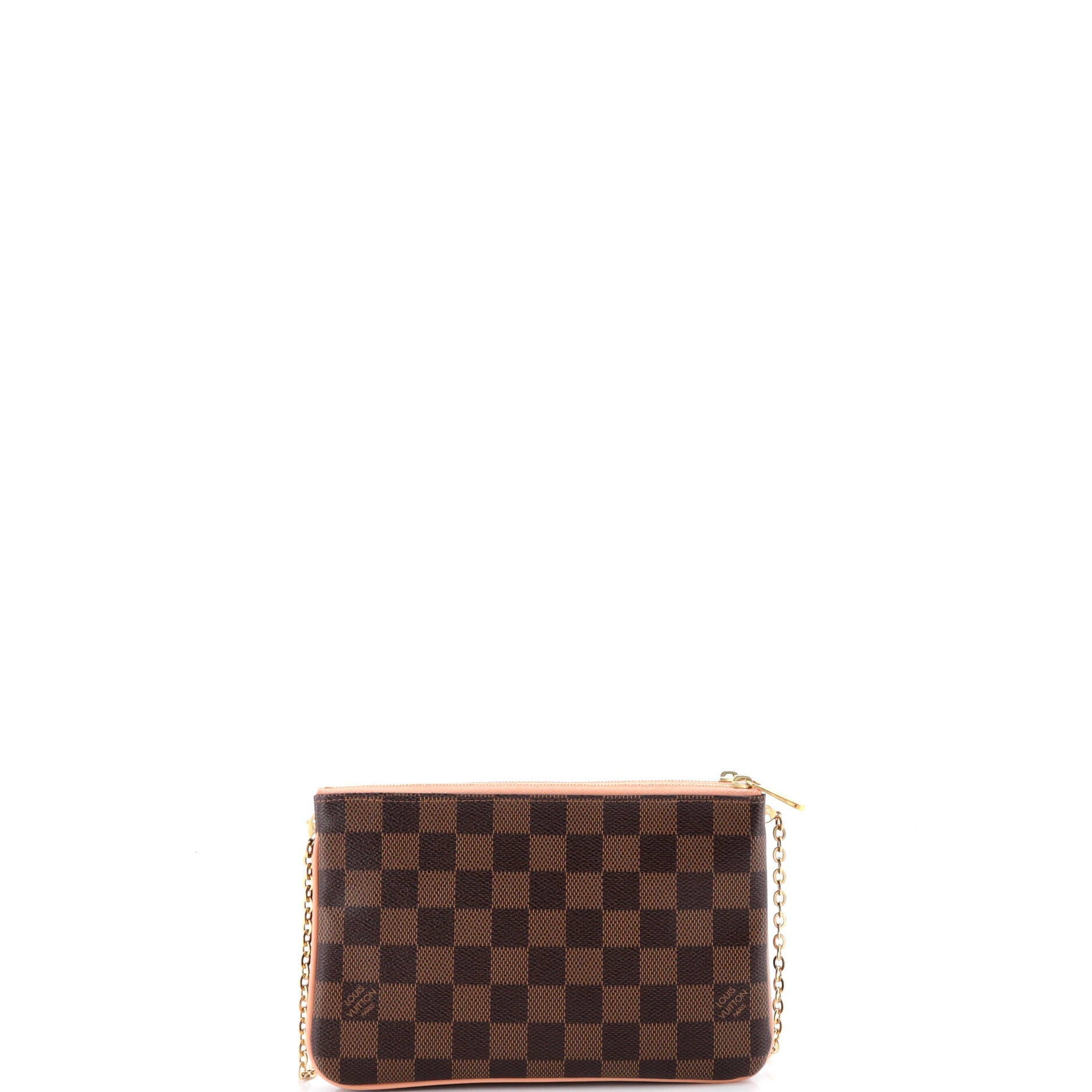Pre Owned Louis Vuitton Double Zip Pochette Damier